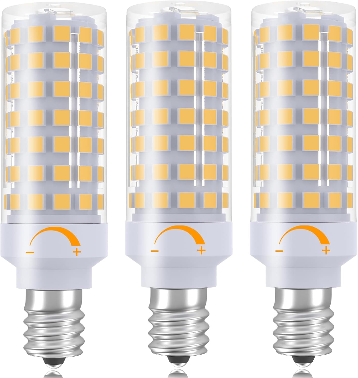 E12 LED Bulb Dimmable 7W Equivalent to 60W Halogen Bulb, Warm White 3000K T6 C7 E12 Candelabra Bulb 60 Watt for Ceiling Fan, Chandelier Lighting, AC120V Kx-2000 Bulbrite Replacement (6 Pack)