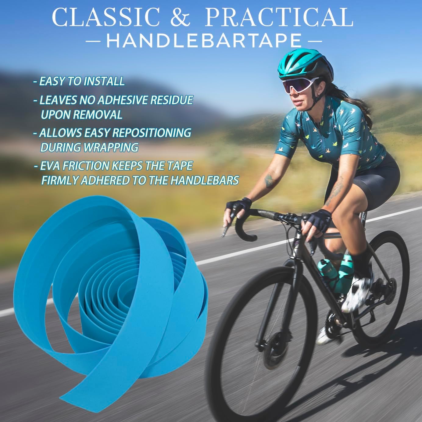 KINGOU EVA Road Bike Handlebar Tape Bicycle Bar Wraps - 2PCS Per Set