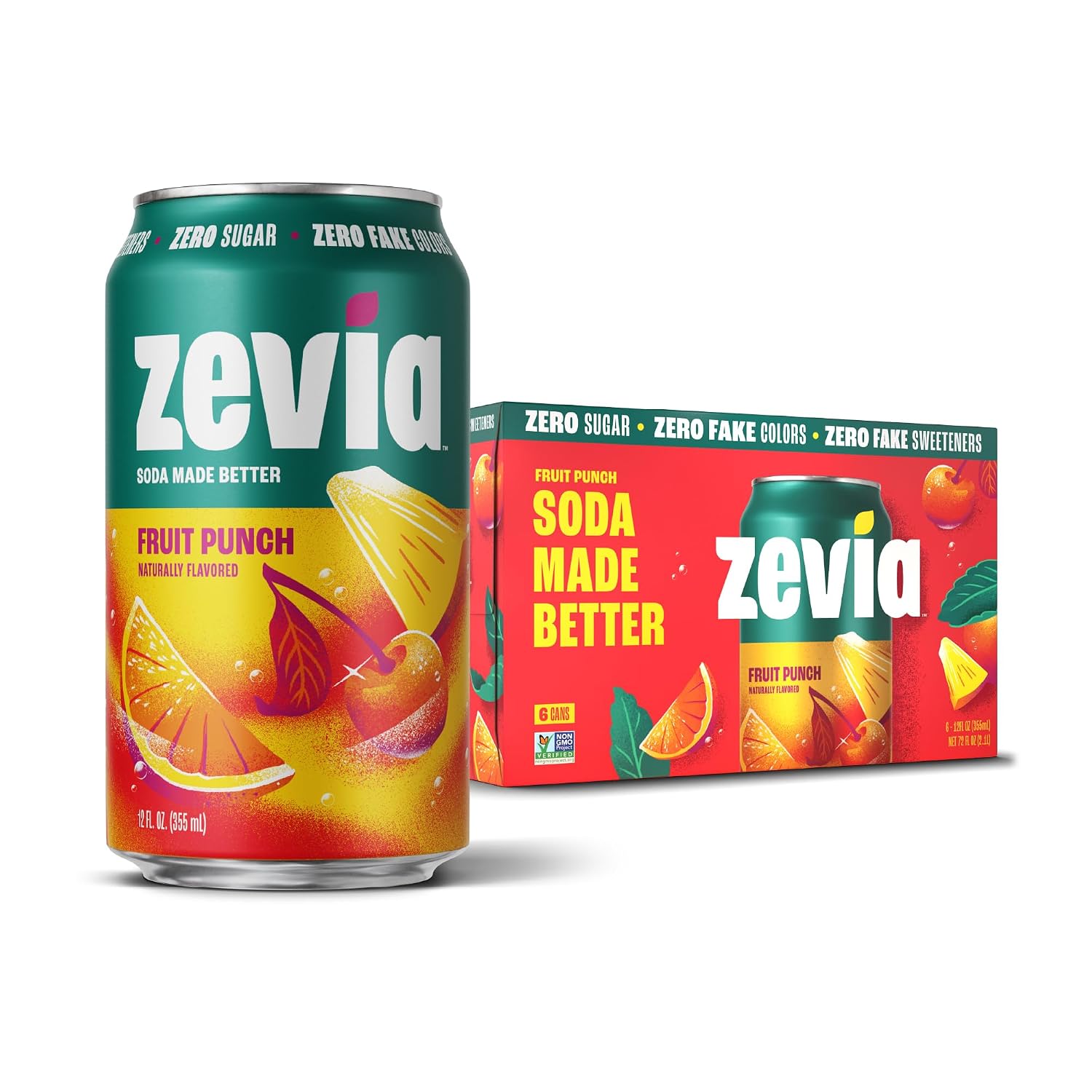 Zevia Zero Calorie Soda, Orange, 12 Ounce Cans (Pack of 6)