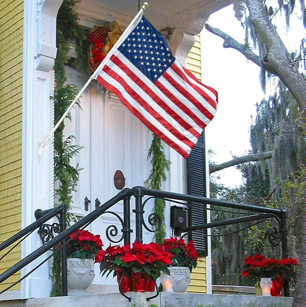 Grace Alley American Flag: 5x8 FT US Flag - 100% Made In USA - Embroidered Stars and Sewn Stripes and Brass Grommets