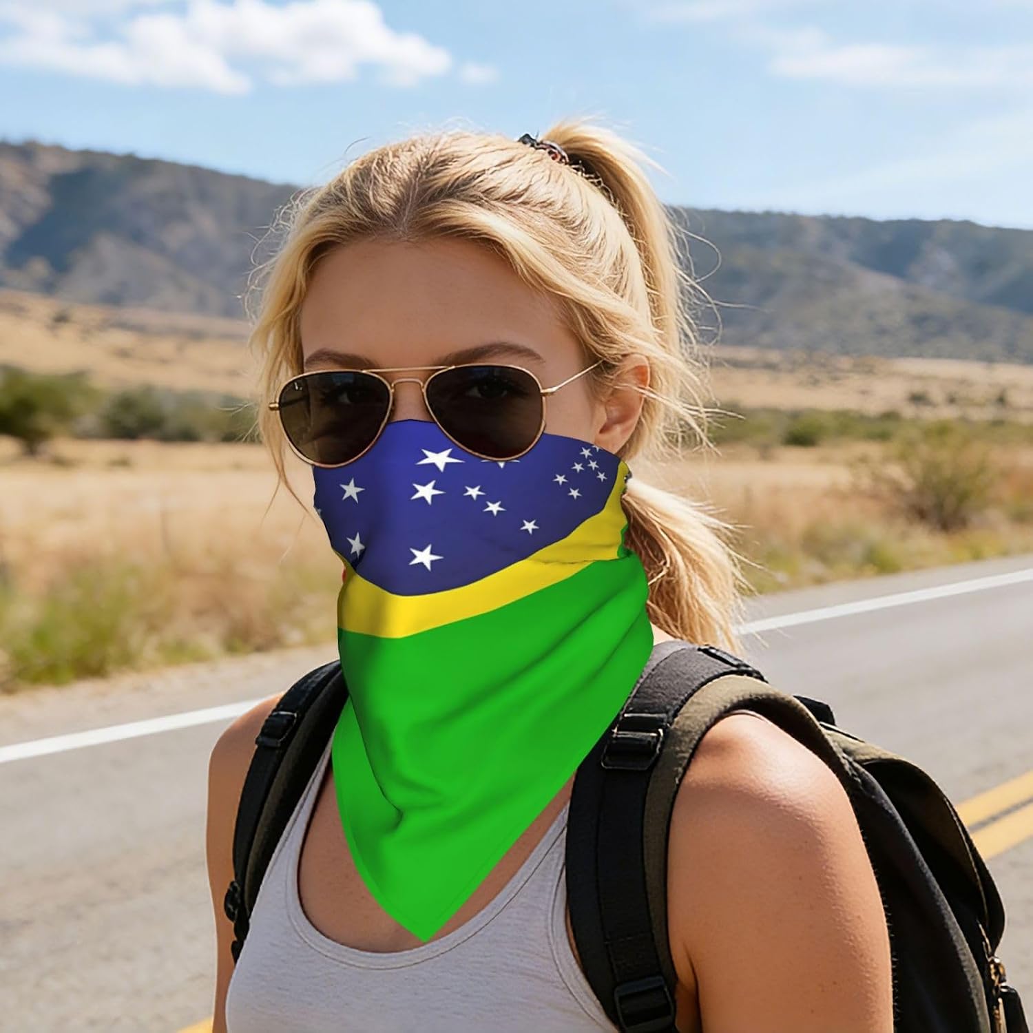 Flag Silk Scarf Head Hair Wraps Bandana Square Satin Head Scarf For Women