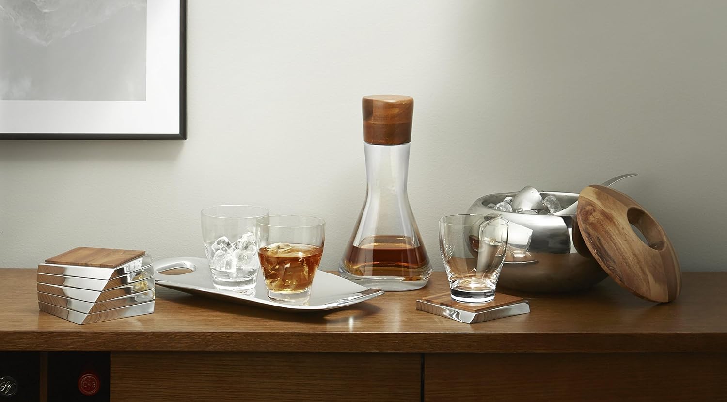 nambe Vie Decanter | Glass Wine Decanter Bottle for Bourbon, Brandy, Juice