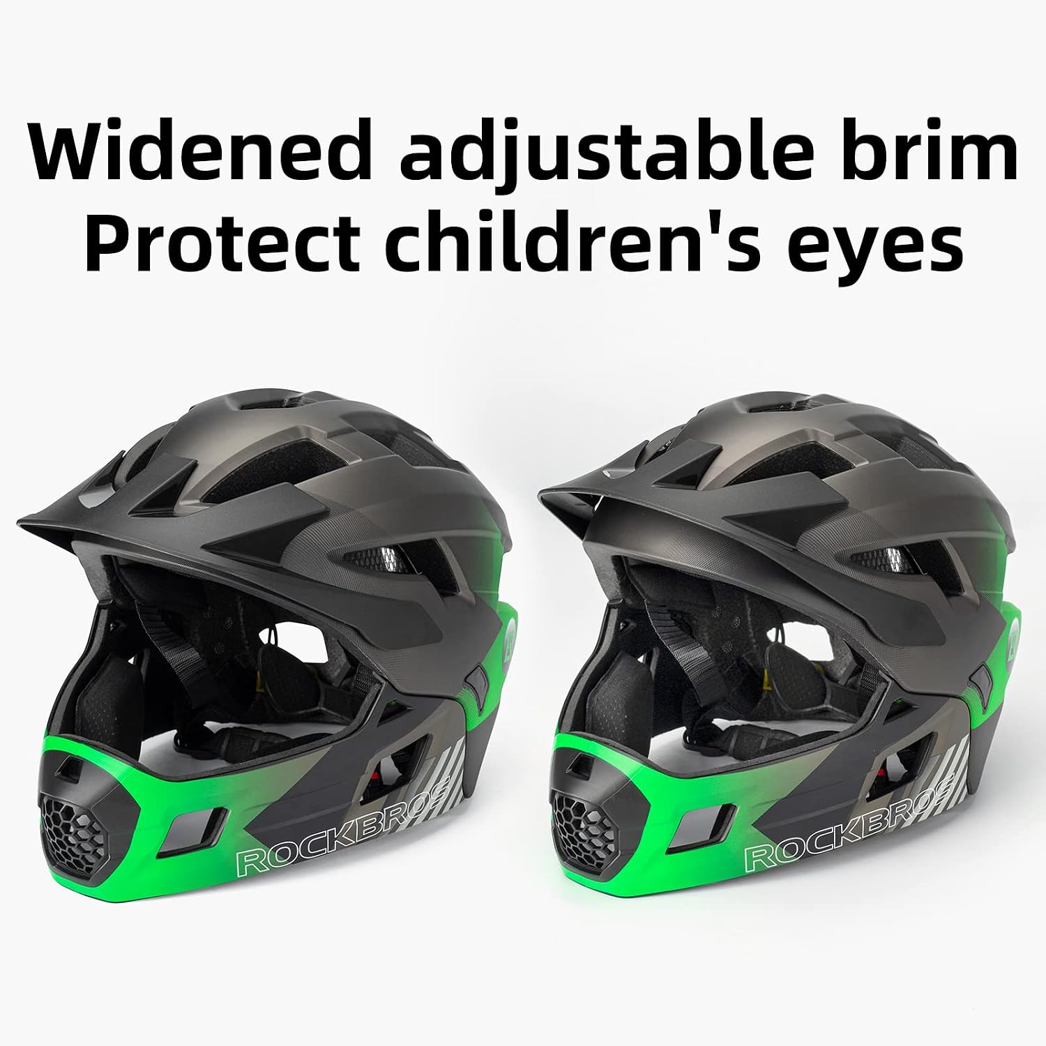 ROCKBROS Kids Full Face Bike Helmet Lightweight Detachable MTB Helmet