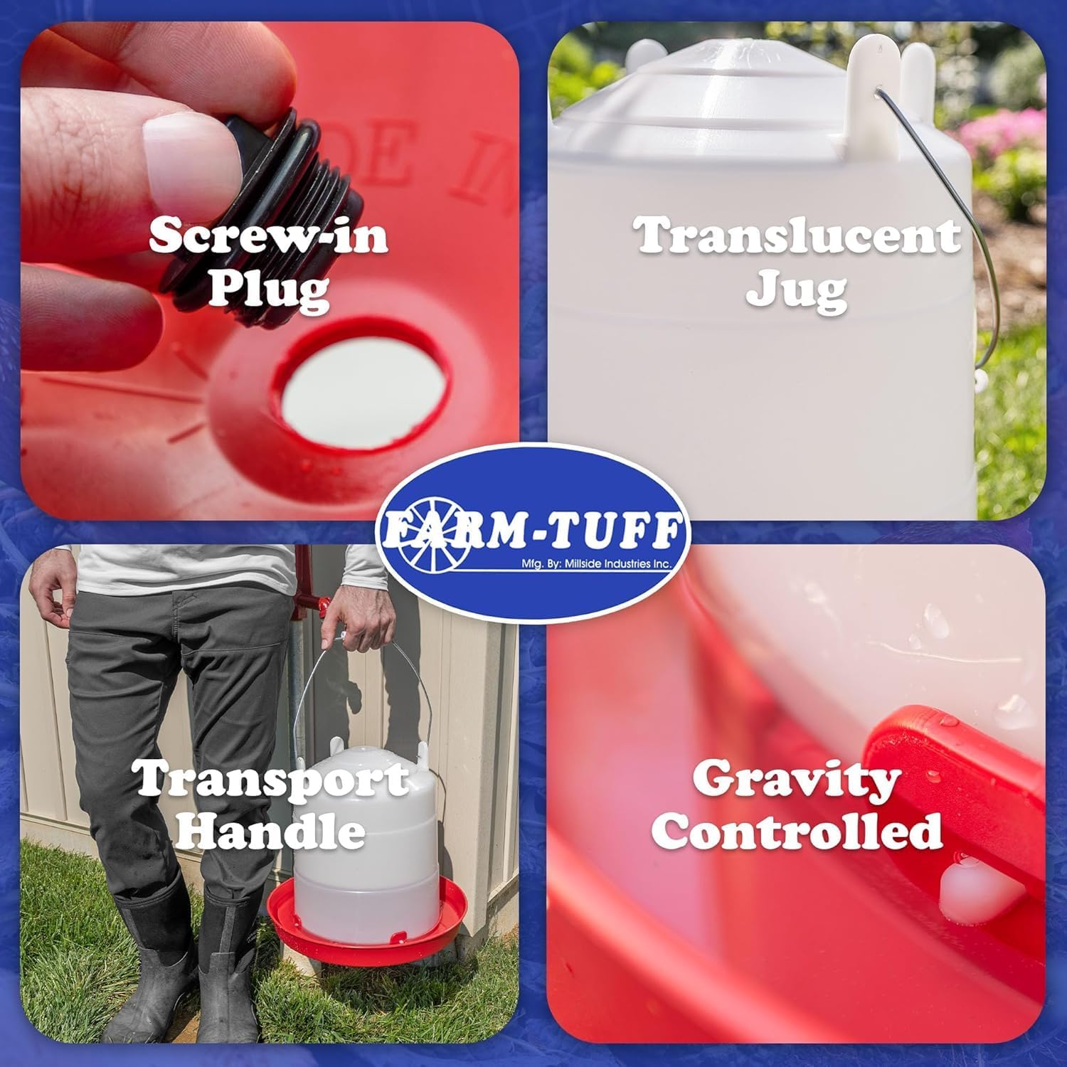 FARM-TUFF Plastic Easy Fill Poultry Waterer