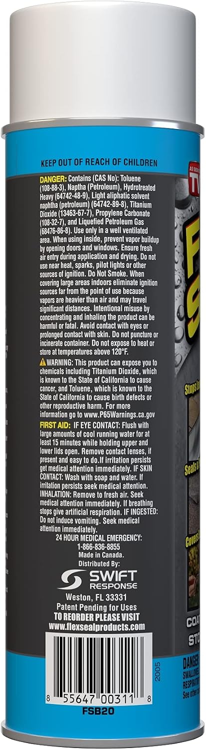 Flex Seal, 14 oz, 2-Pack, Black, Stop Leaks Instantly, Waterproof Rubber Spray On Sealant Coating, Perfect for Gutters, Wood, RV, Campers, Roof Repair, Skylights, Windows, and More