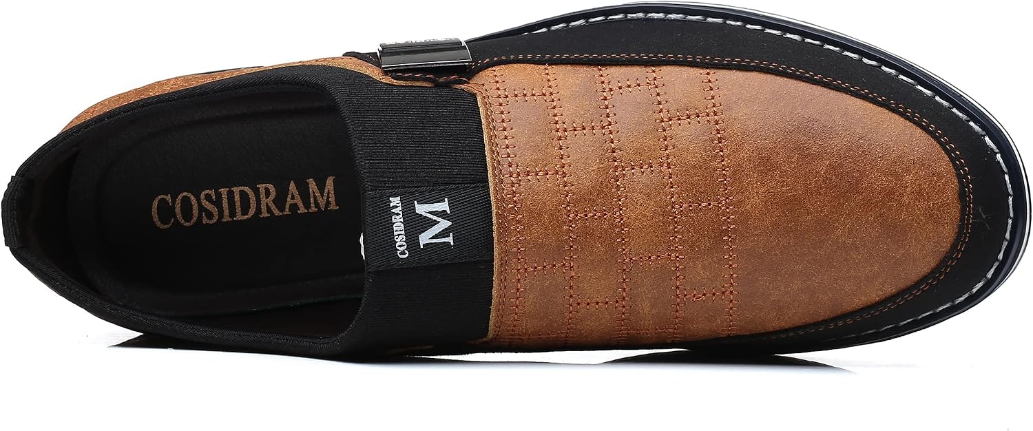 COSIDRAM Mens Casual Shoes Dress Sneakers Loafers Comfort Walking Shoes | Lightweight slip-on for hassle-free wear. Cloud-like comfort, sock-friendly fit for daily & semi-formal occasions.