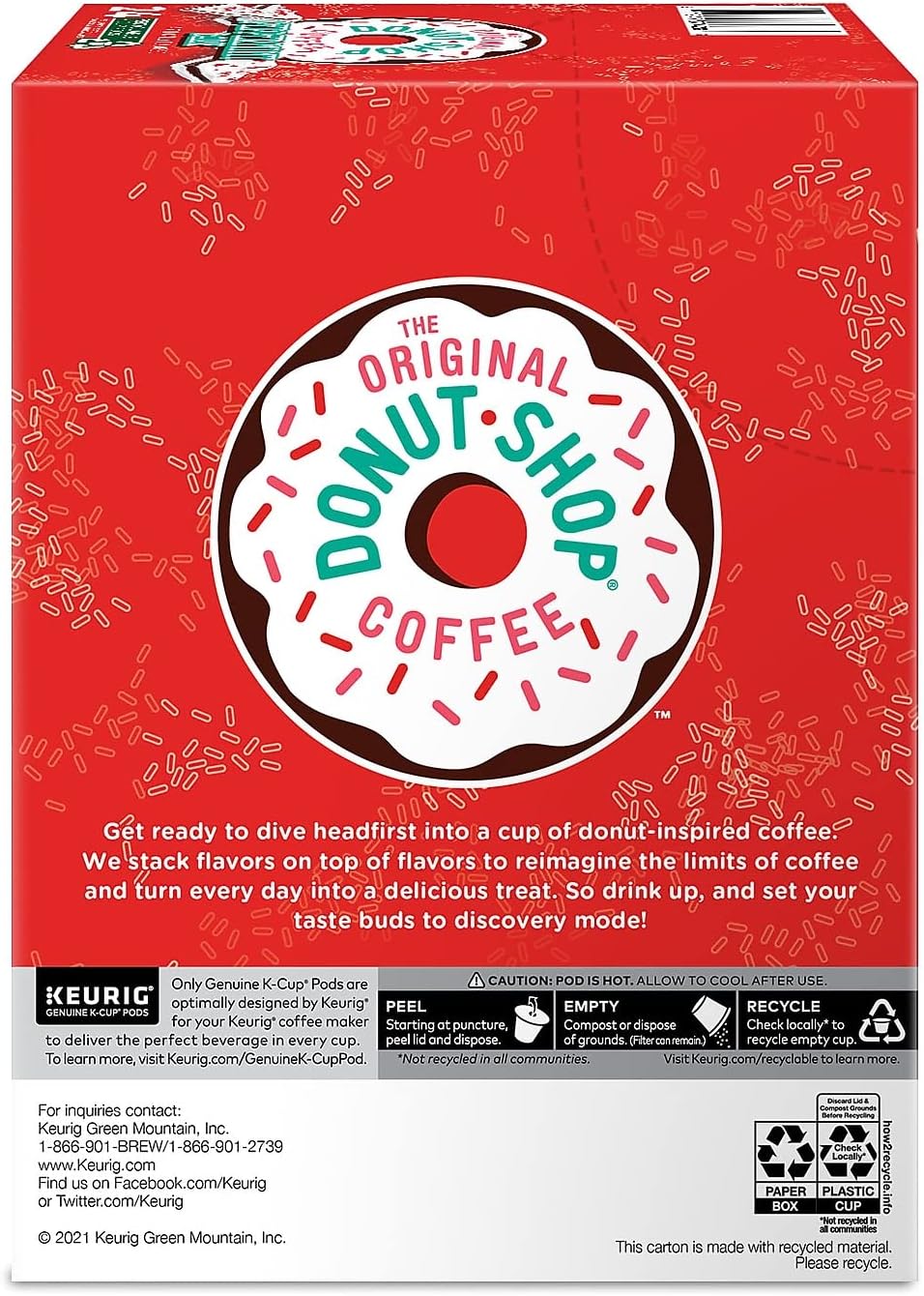 The Original Donut Shop Peppermint Bark K-Cup Pods, 24/box