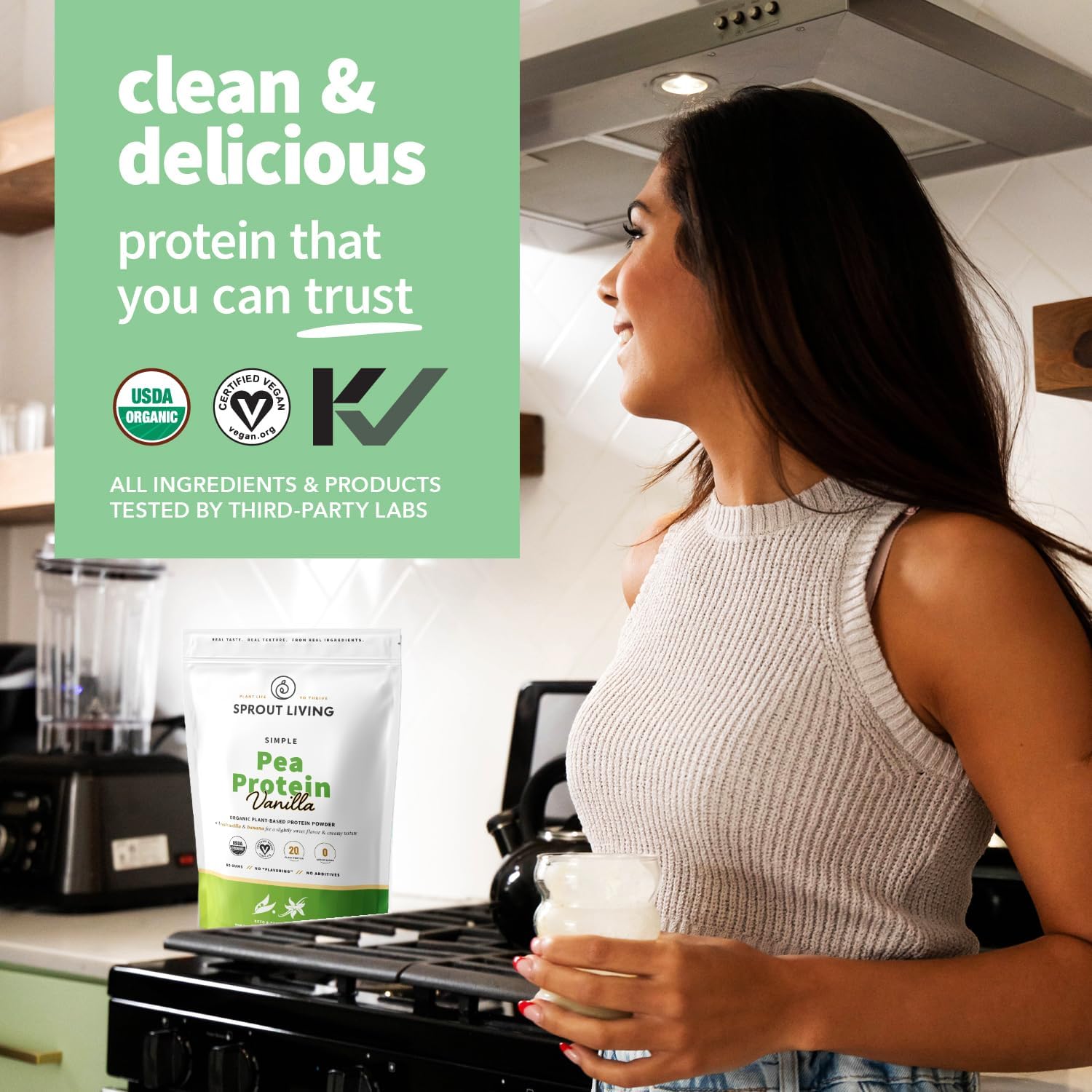 Sprout Living Organic Pumpkin Seed Protein Powder, Unflavored, 20 Grams of Plant Based Protein Powder Without Artificial Sweeteners, Non Dairy, Non-GMO, Vegan, Gluten Free (1 Pound, 14 Servings)