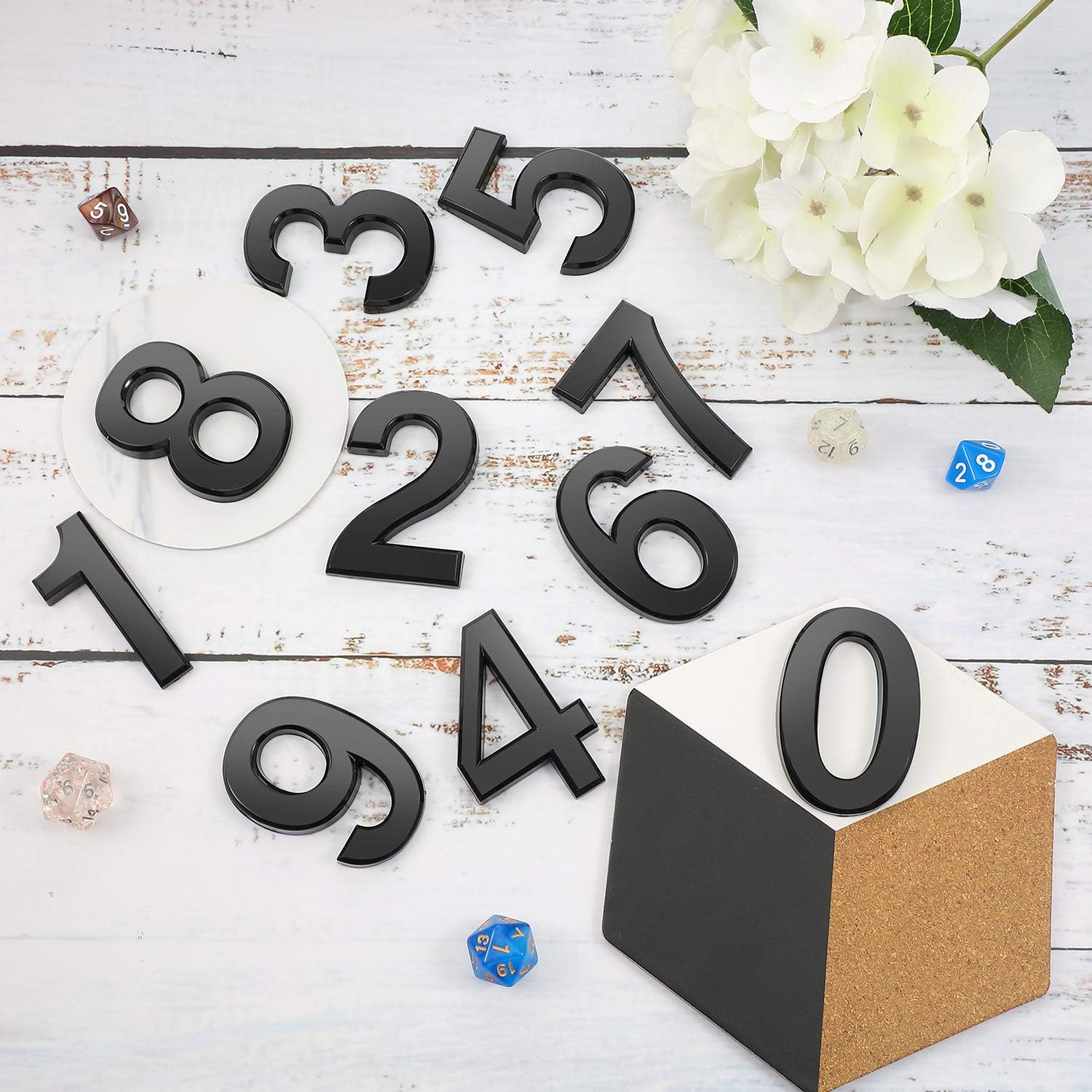 20 Pieces House Numbers Mailbox Numbers 0-9, 3D Door Address Numbers Self Adhesive Mailbox Numbers Sticker or House, Apartment, Office, Hotel Room