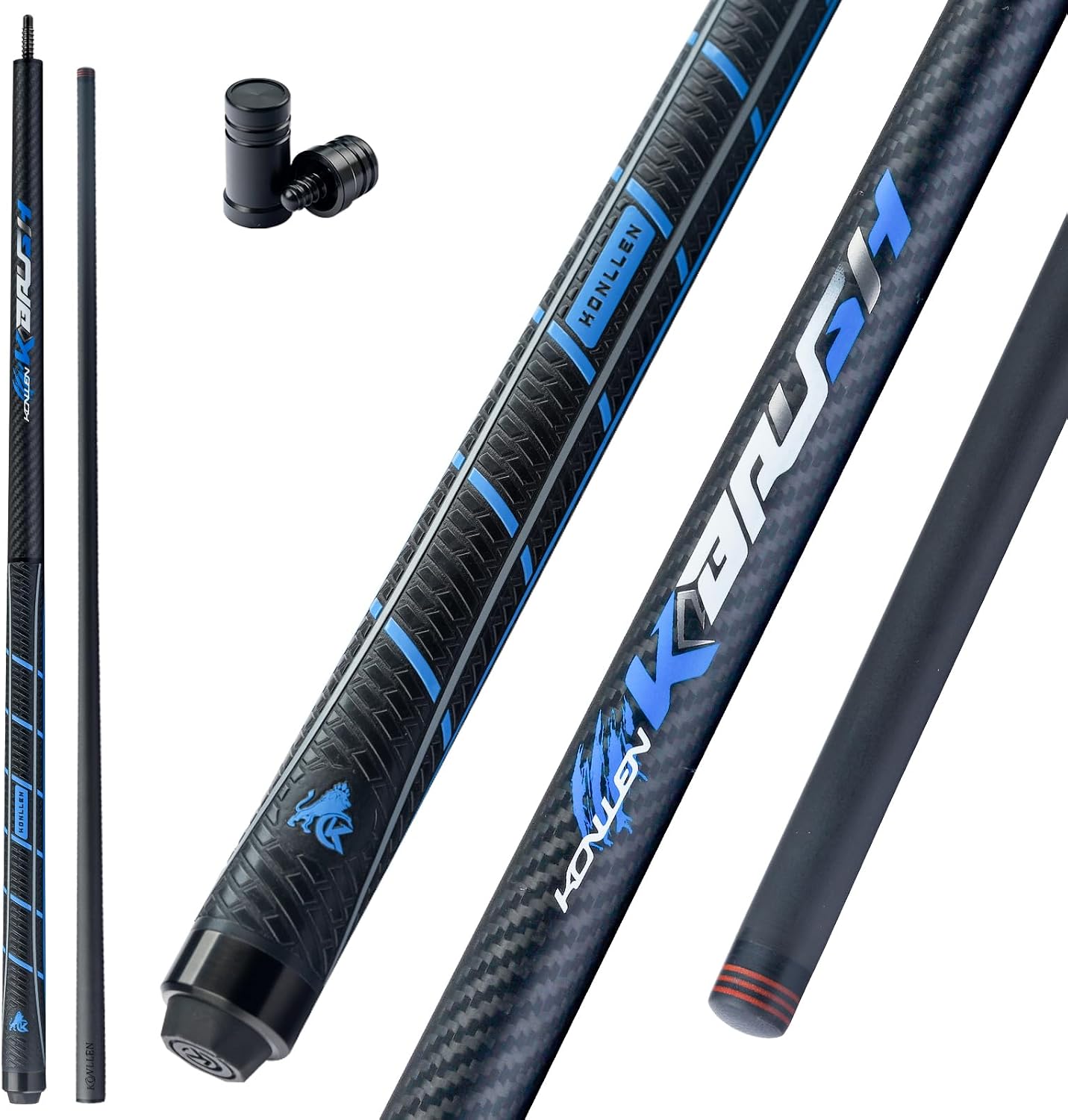 KONLLEN Carbon Fiber Break Cue, 58-Inch Pool Stick, 13mm Tip | Carbon shaft, 2-piece design, firm tip setup, built for dedicated break shots