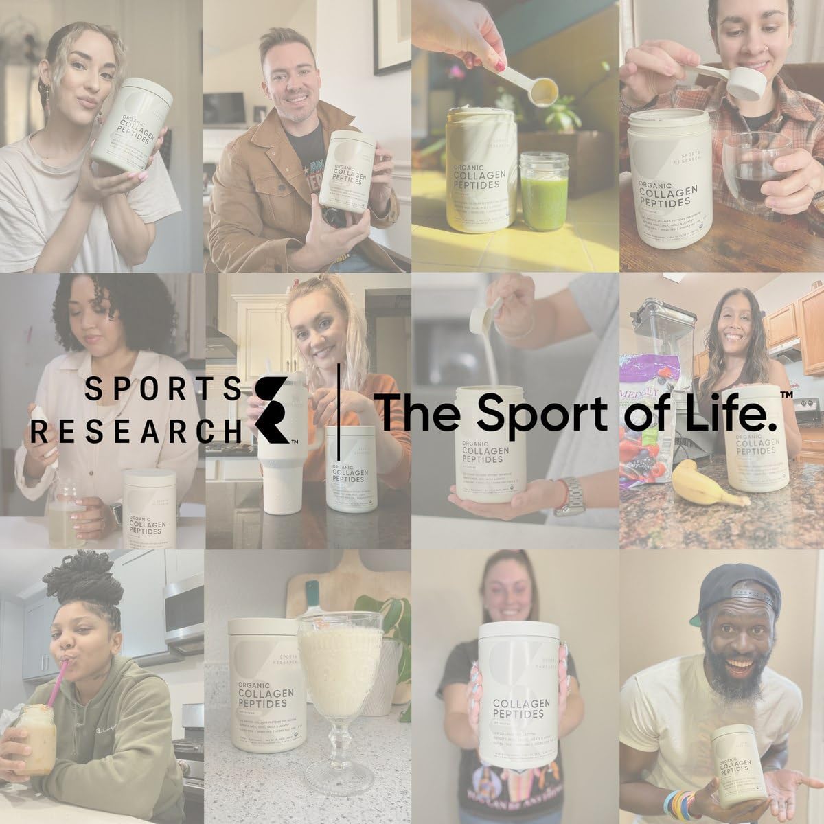 Sports Research® Collagen Peptides Protein Powder 16oz (Unflavored) | 11g Grass-Fed Collagen per Scoop · Hair, Skin & Joint Support · Easy to Mix in Coffee & Shakes - 41 Servings