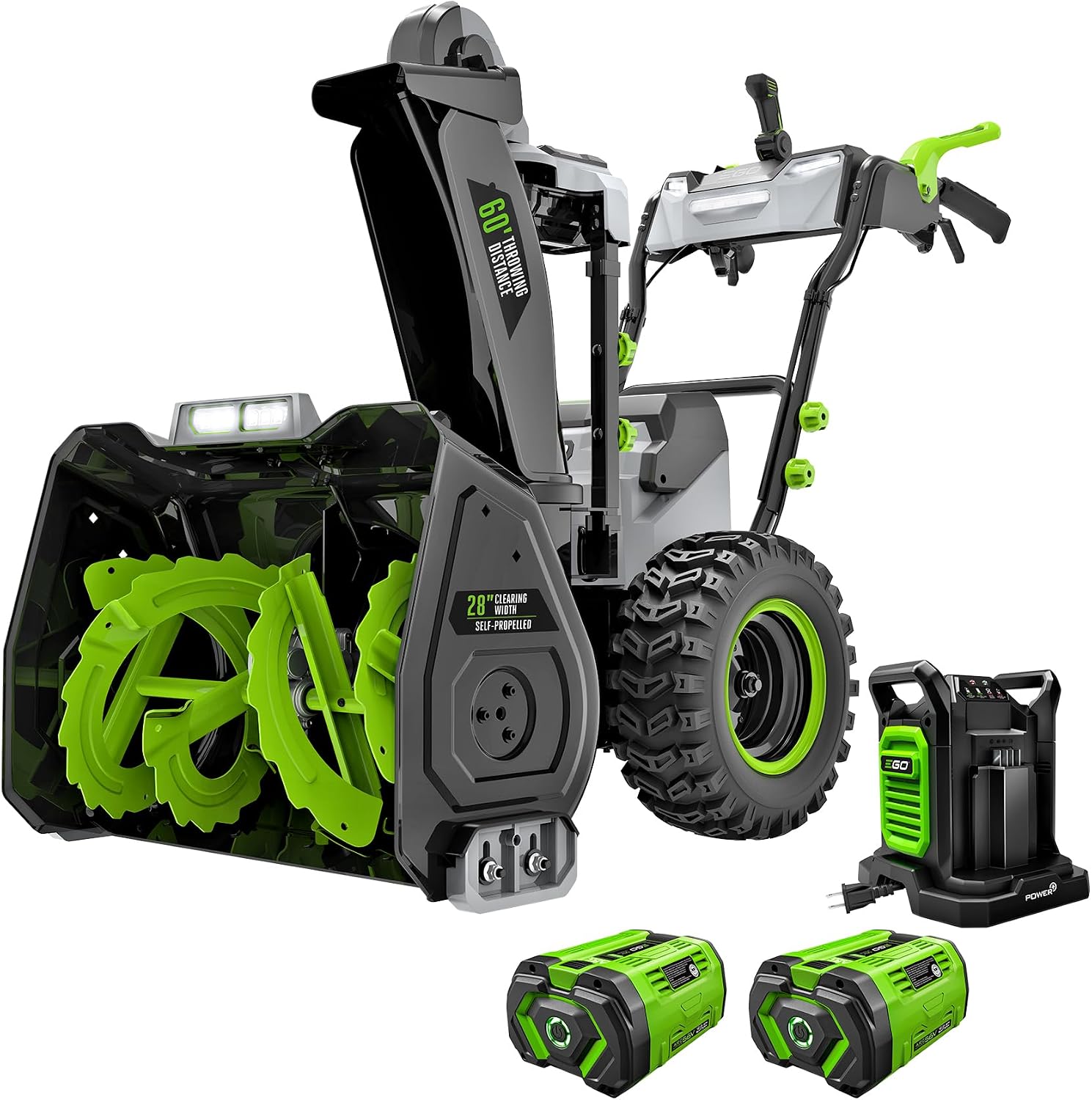 EGO SNT2405 24" Cordless Snow Blower Kit, Self Propelled, w/ 2 7.5Ah Batteries