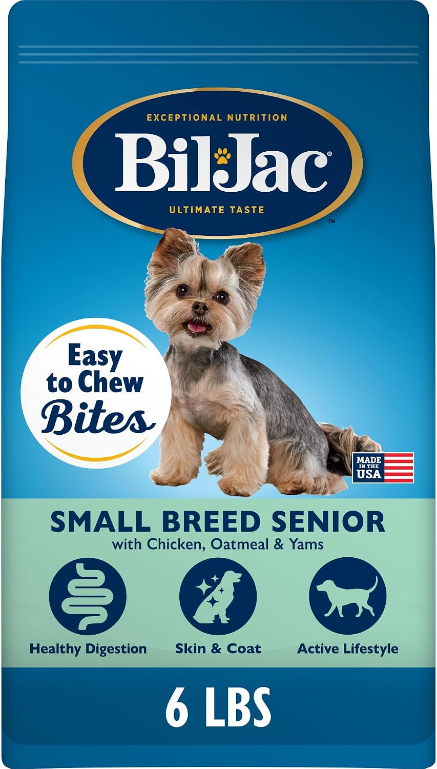 Bil-Jac Small Breed Puppy Dry Dog Food with Chicken, Oatmeal & Yams | 6 lb | Fresh Chicken Is the #1 Ingredient with Probiotics, Easy-to-Chew Bites & Omega Fatty Acids to Support Healthy Puppy Growth