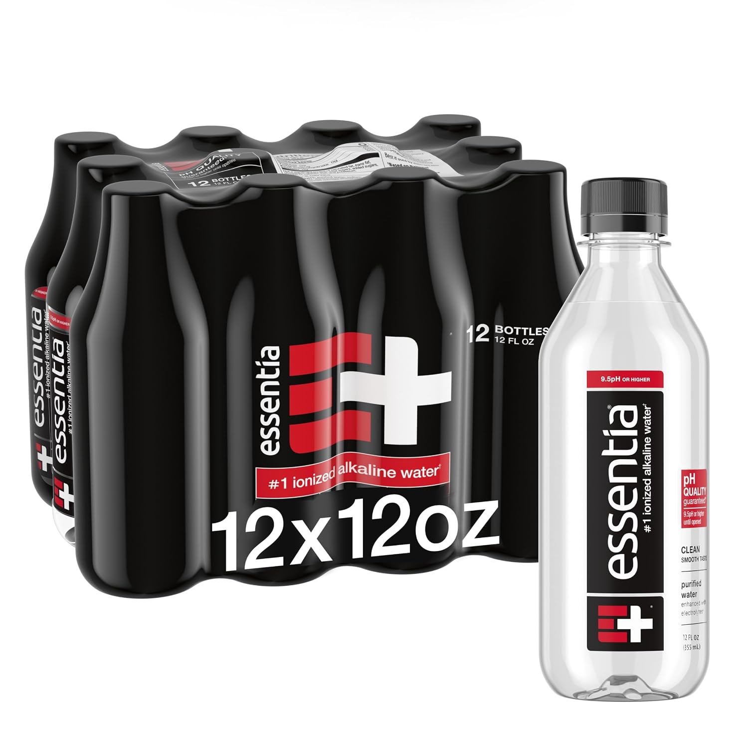 Essentia Water LLC, Ionized Alkaline Bottled Water; 99.9% Pure, Infused with Electrolytes, 9.5 pH or Higher a Clean, Smooth Taste, 20 Fl Oz (Pack of 24)