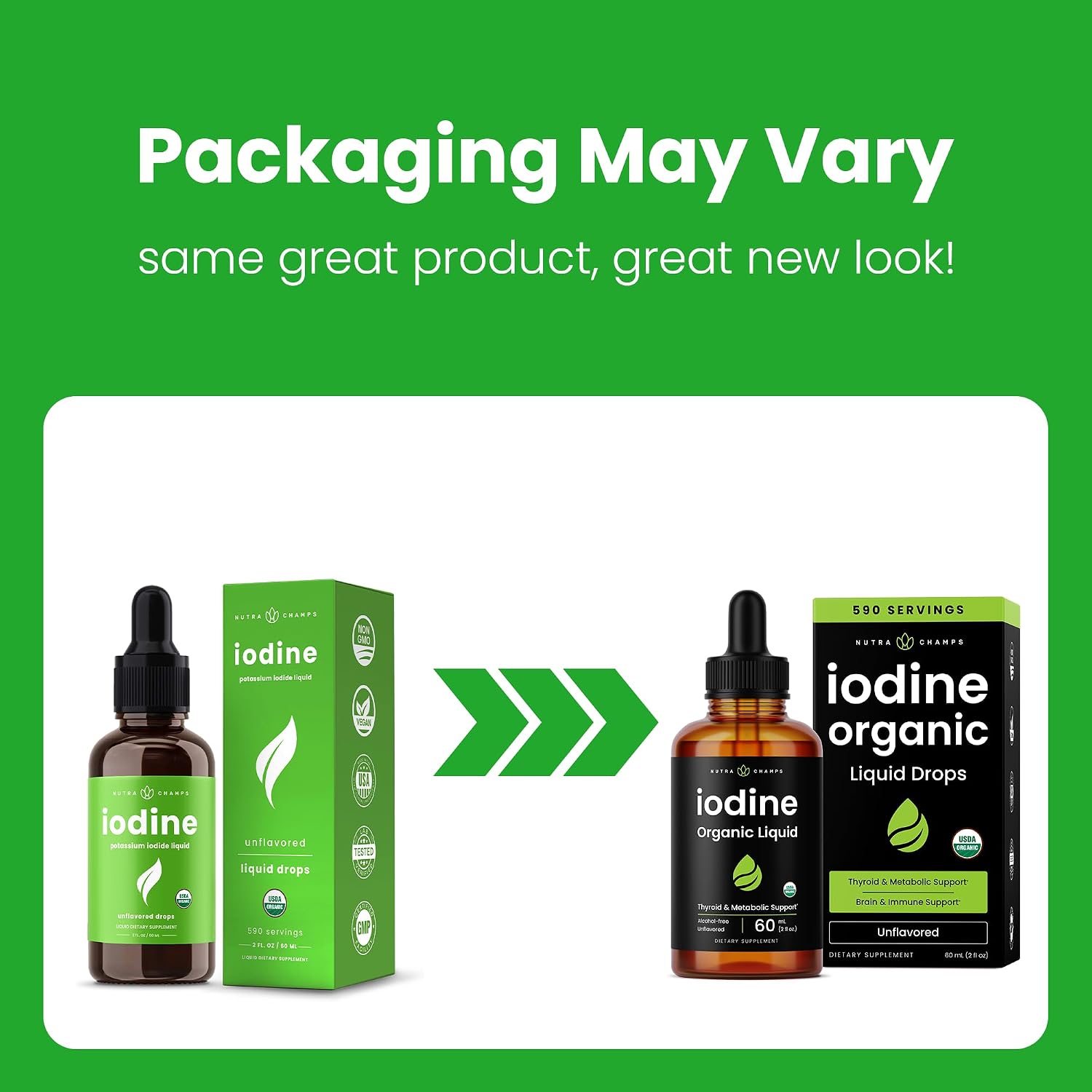 Organic Iodine Liquid Drops - 250 mcg Iodine Supplement for Women & Men - Potassium Iodide Solution 250 mcg - 590 Servings - Thyroid
