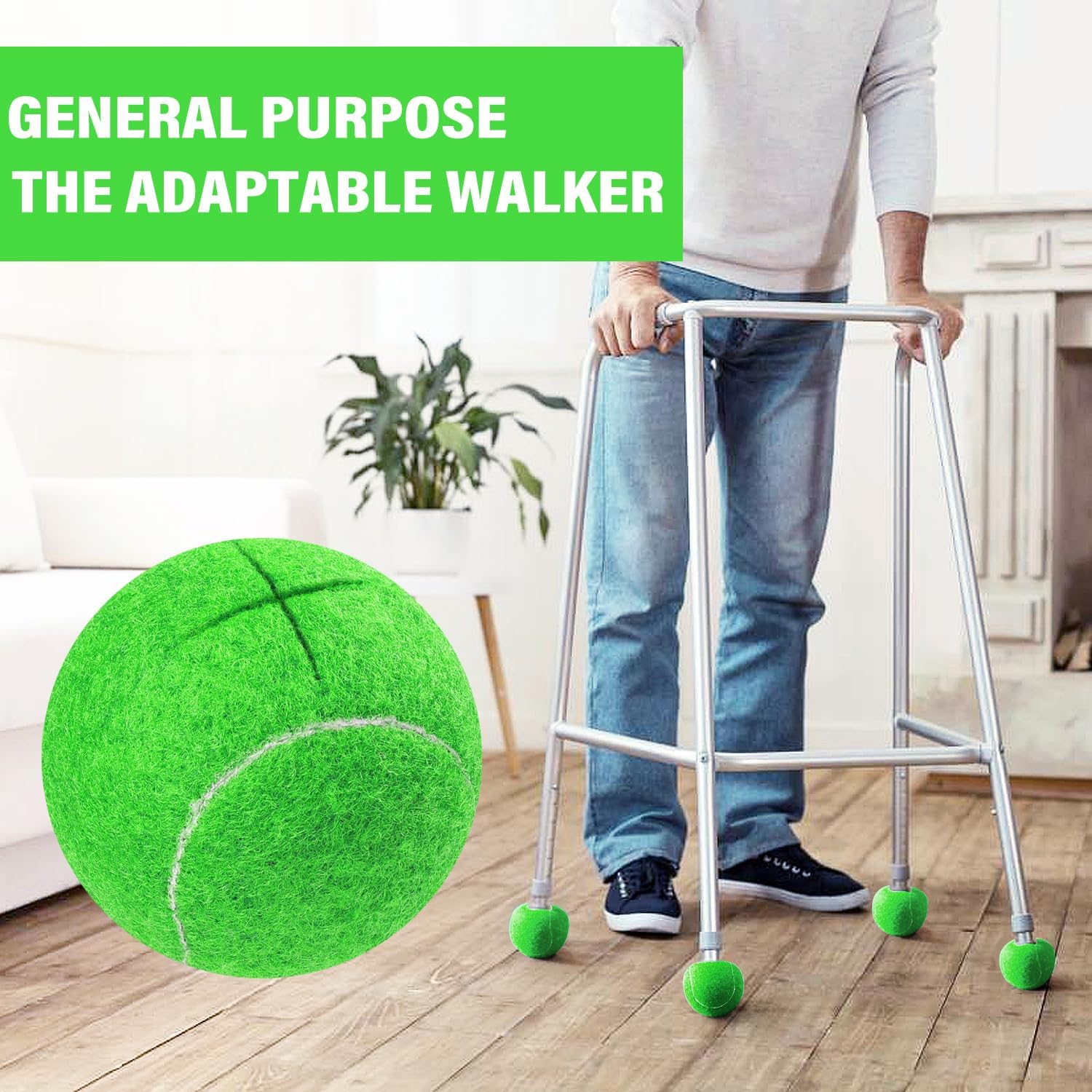 URBEST Walker Tennis Balls 4pcs Precut Heavy Duty Tennis Balls for Walkers
