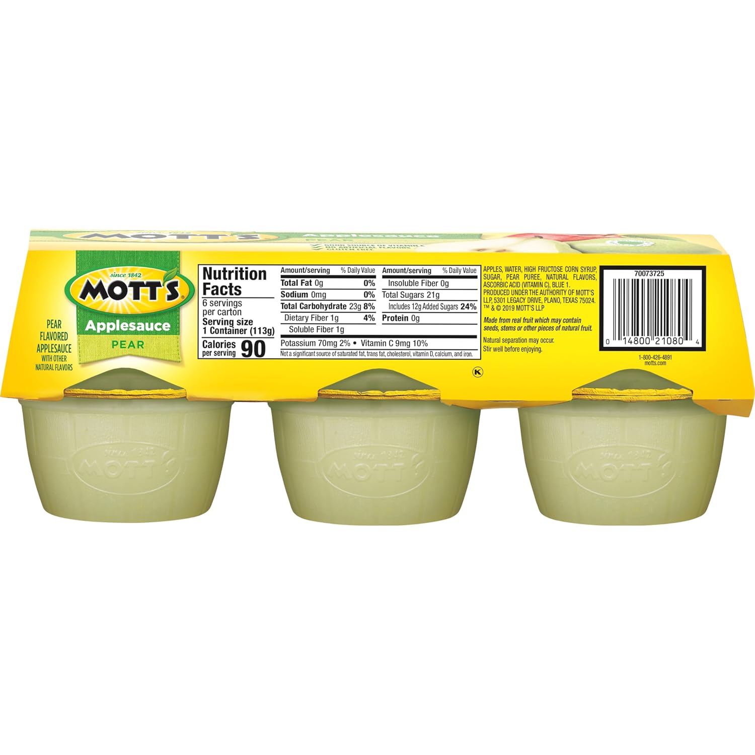 Mott's Applesauce, 4 Oz Cups, 36 Count, No Artificial Flavors, Good Source of Vitamin C, Nutritious Option for The Whole Family