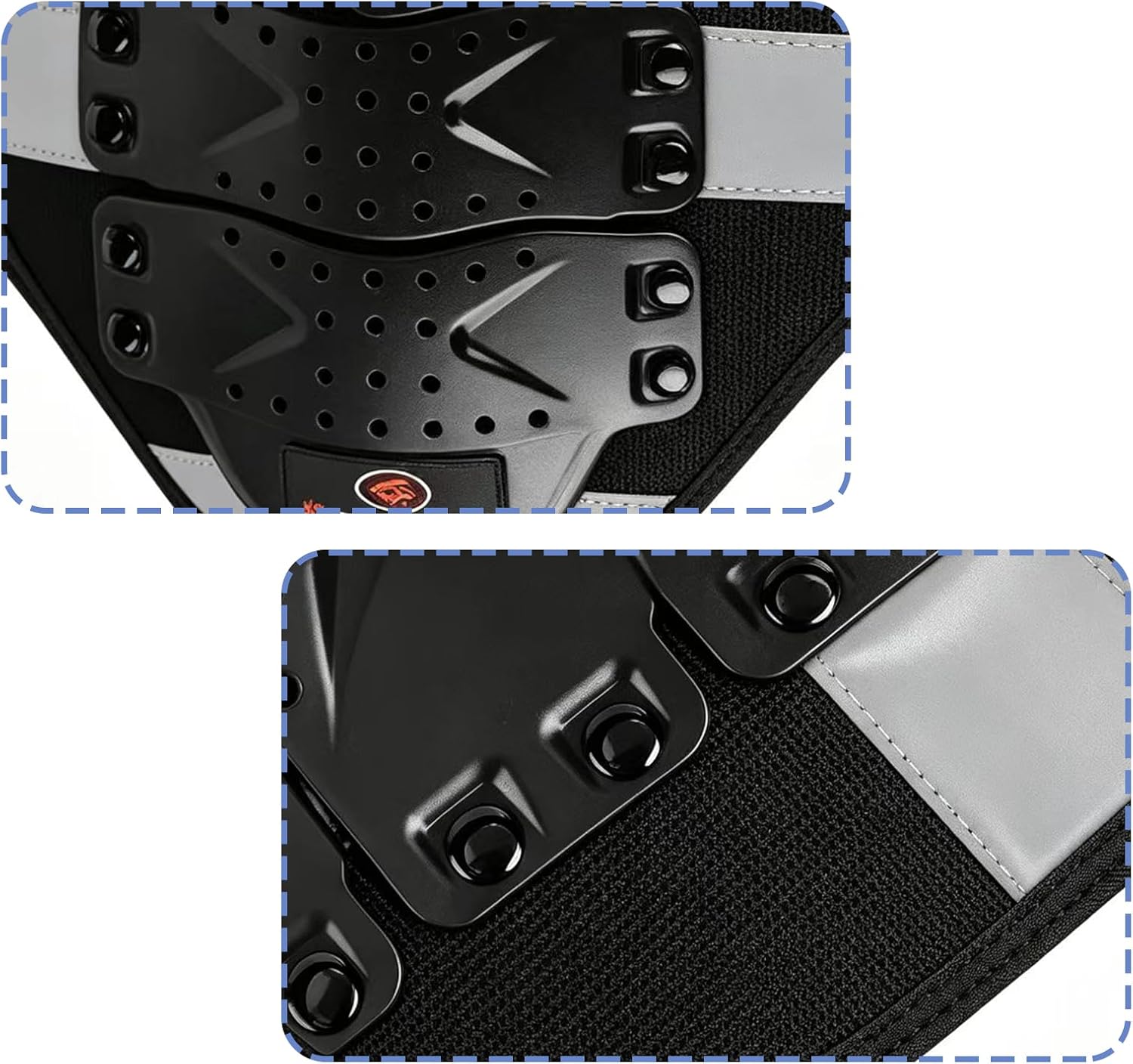 RIDBIKER Chest Protector Motorcycle, Dirt Bike Gear Body Armor Vest Spine Back Protector for Motocross Off-Road (Reflective at Night) (Black, S)