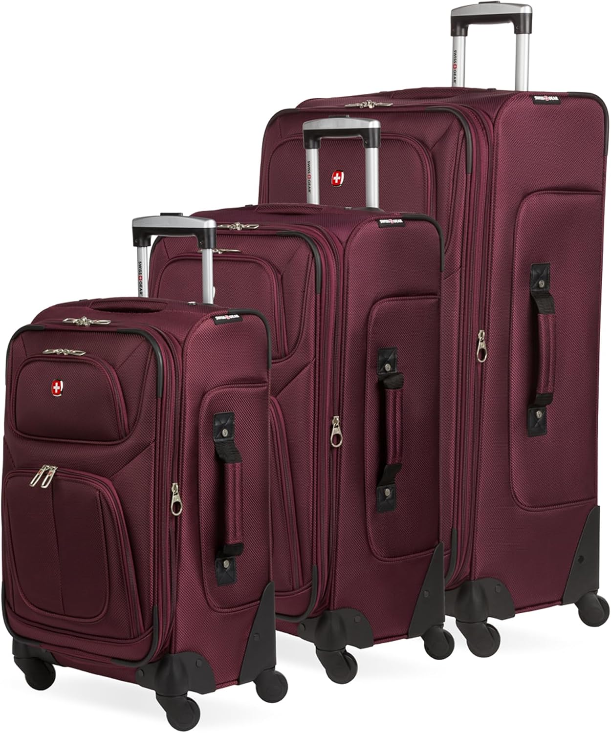 SWISSGEAR Sion Carry-On Spinner Luggage, Softside Expandable, Lightweight Suitcase, Dark Grey, 22.75-Inch
