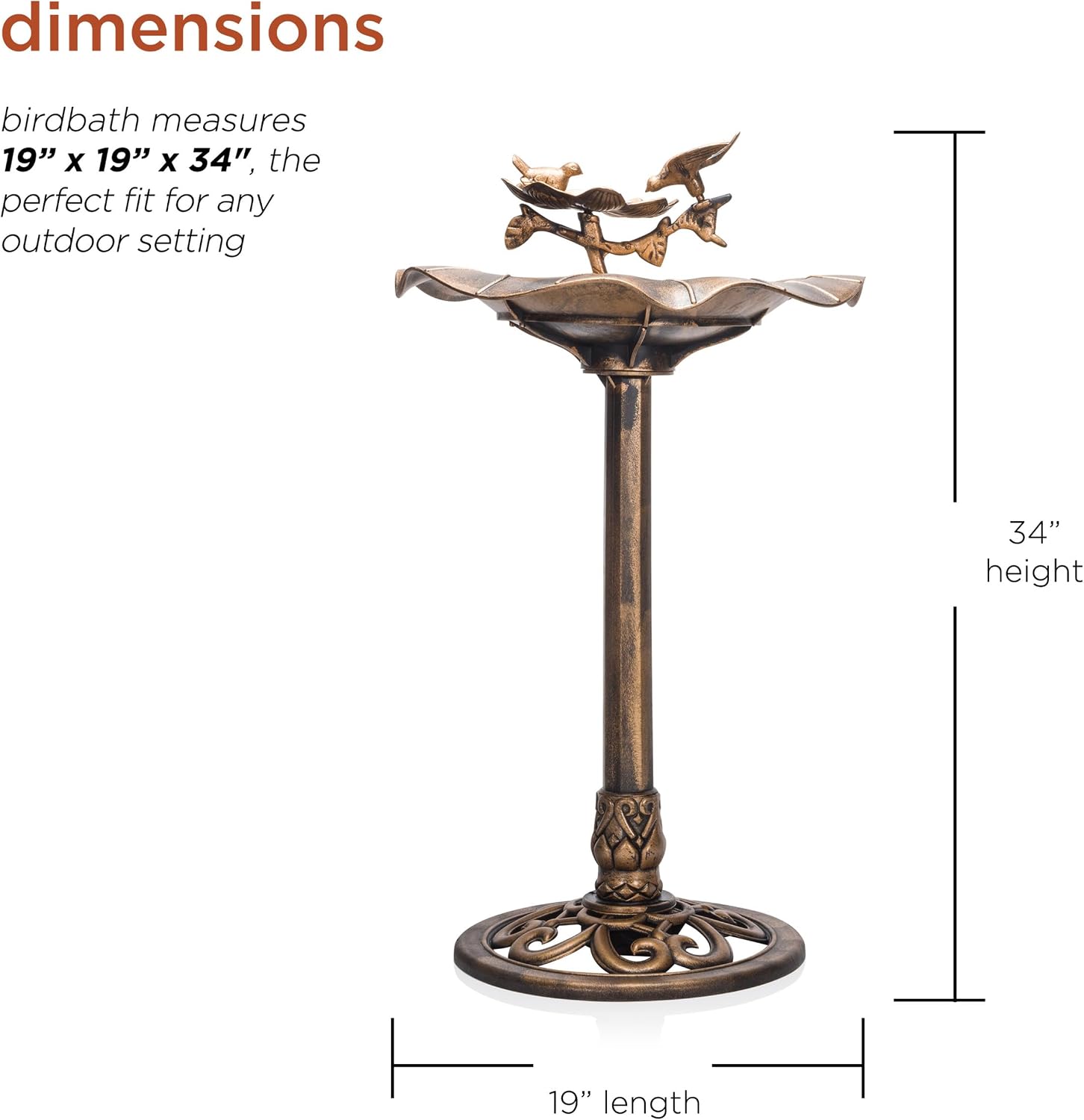 Alpine Corporation 33" Tall Outdoor Lotus Birdbath Yard Statue, Stunning Garden Accent to Attract Birds - Durable Polypropylene Construction for Patio, Deck, or Yard, Green