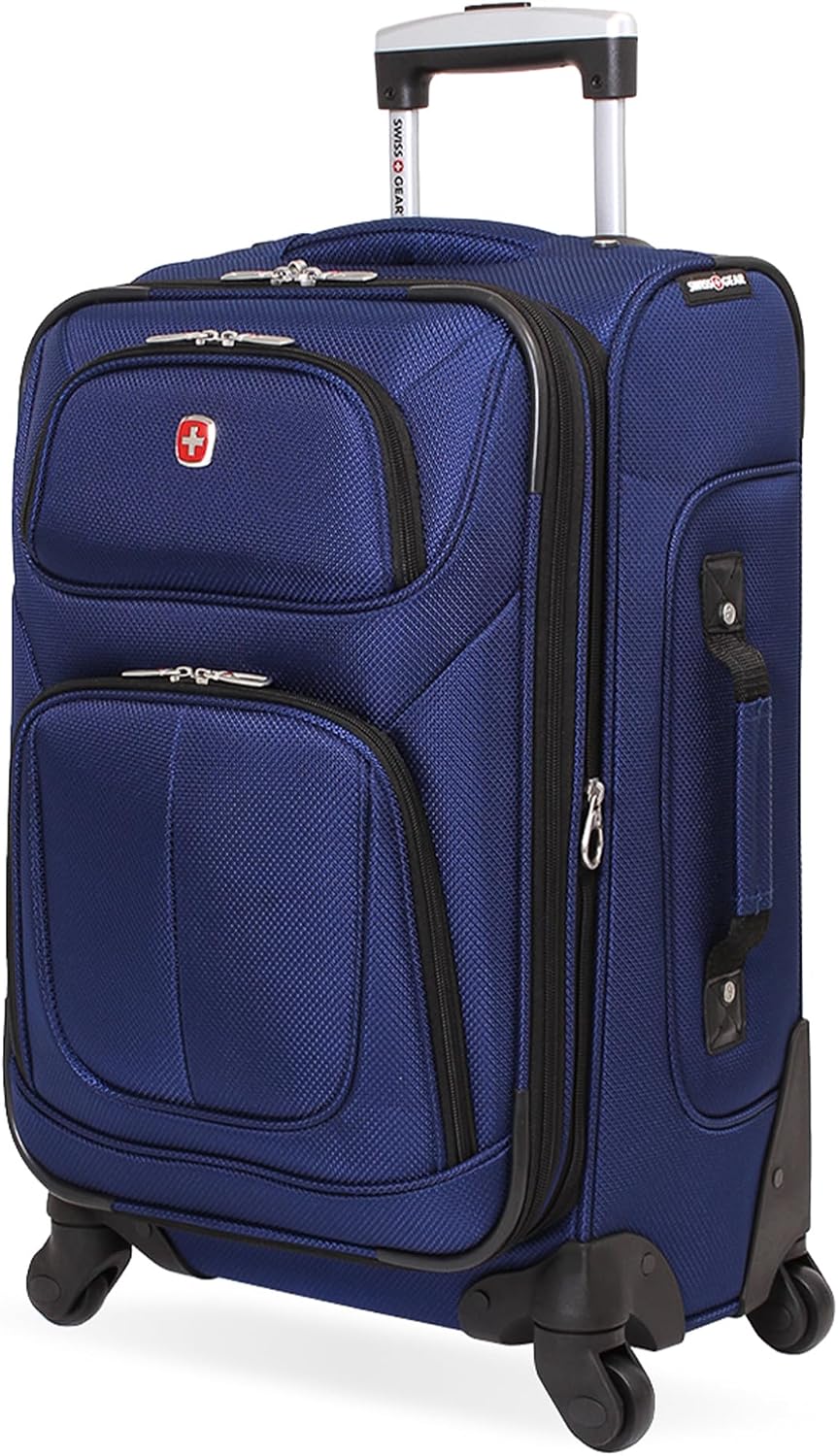 SWISSGEAR Sion Carry-On Spinner Luggage, Softside Expandable, Lightweight Suitcase, Dark Grey, 22.75-Inch
