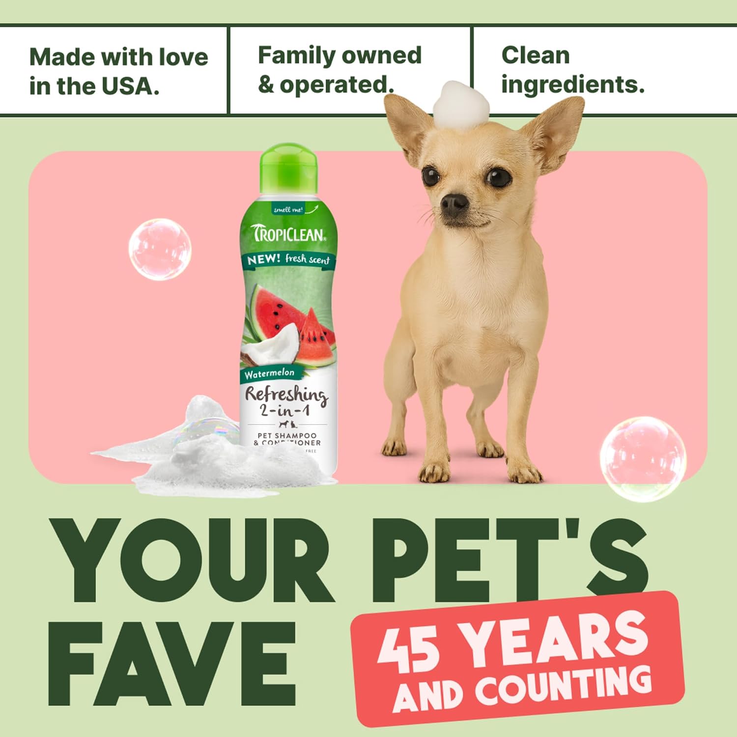 TropiClean Deodorizing Dog Shampoo for Smelly Pets, Professional Dog Shampoo, Long Lasting Odor Control, Puppy Safe, USA Made, Berry Scent, 1 Gal