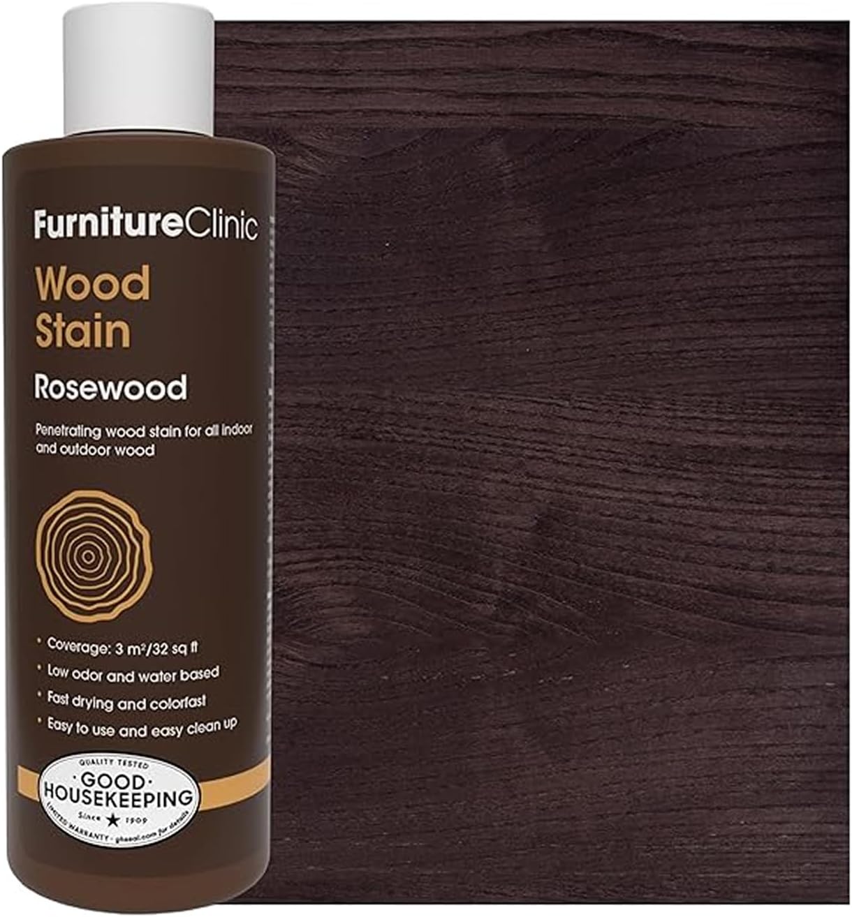Furniture Clinic Wood Stain | Dark Oak | Water Based | Fast Drying, Low Odor
