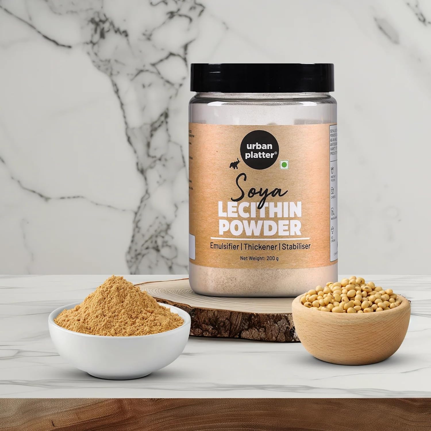 Urban Platter SOYA Lecithin Powder | 7.05 Oz (200g) | Natural Emulsifier, Thickener & Stabiliser | Plant-Based & Vegan | Ideal for Baking, Chocolates