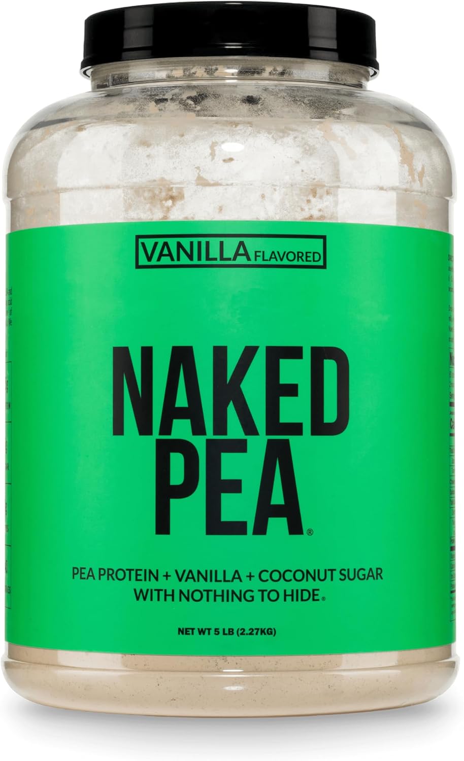 NAKED Pea - 5LB 100% Pea Protein Powder from North American Farms - Unflavored Vegan Pea Protein Isolate - NSF Certified, Plant Protein Powder, Easy to Digest - 76 Servings