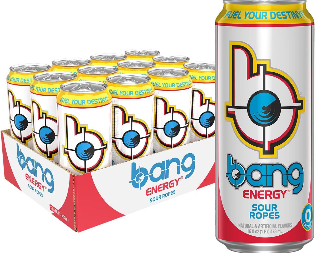 Bang Energy Blue Razz, Sugar-Free Energy Drink, 16-Ounce | Pack of 12