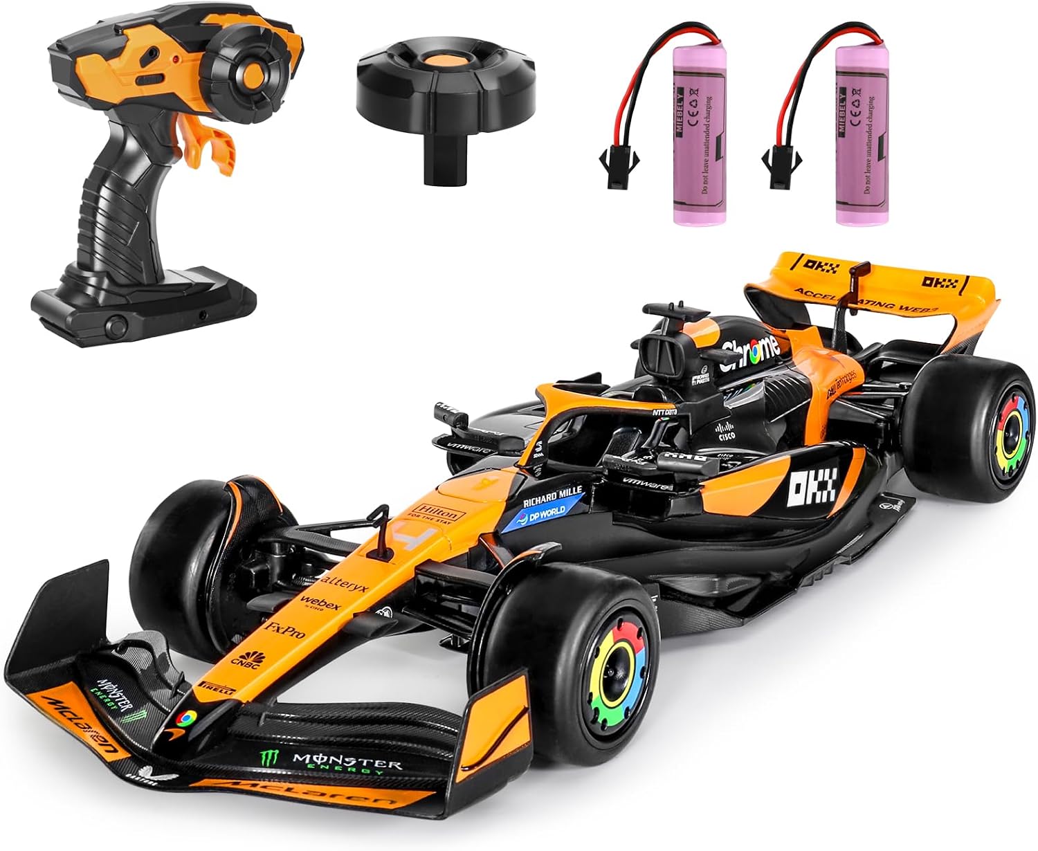 MIEBELY Official Licensed 1/14 McLaren F1 Remote Control Car for Adults Kid | MCL38 F1 RC Car, 2 Rechargeable Batteries