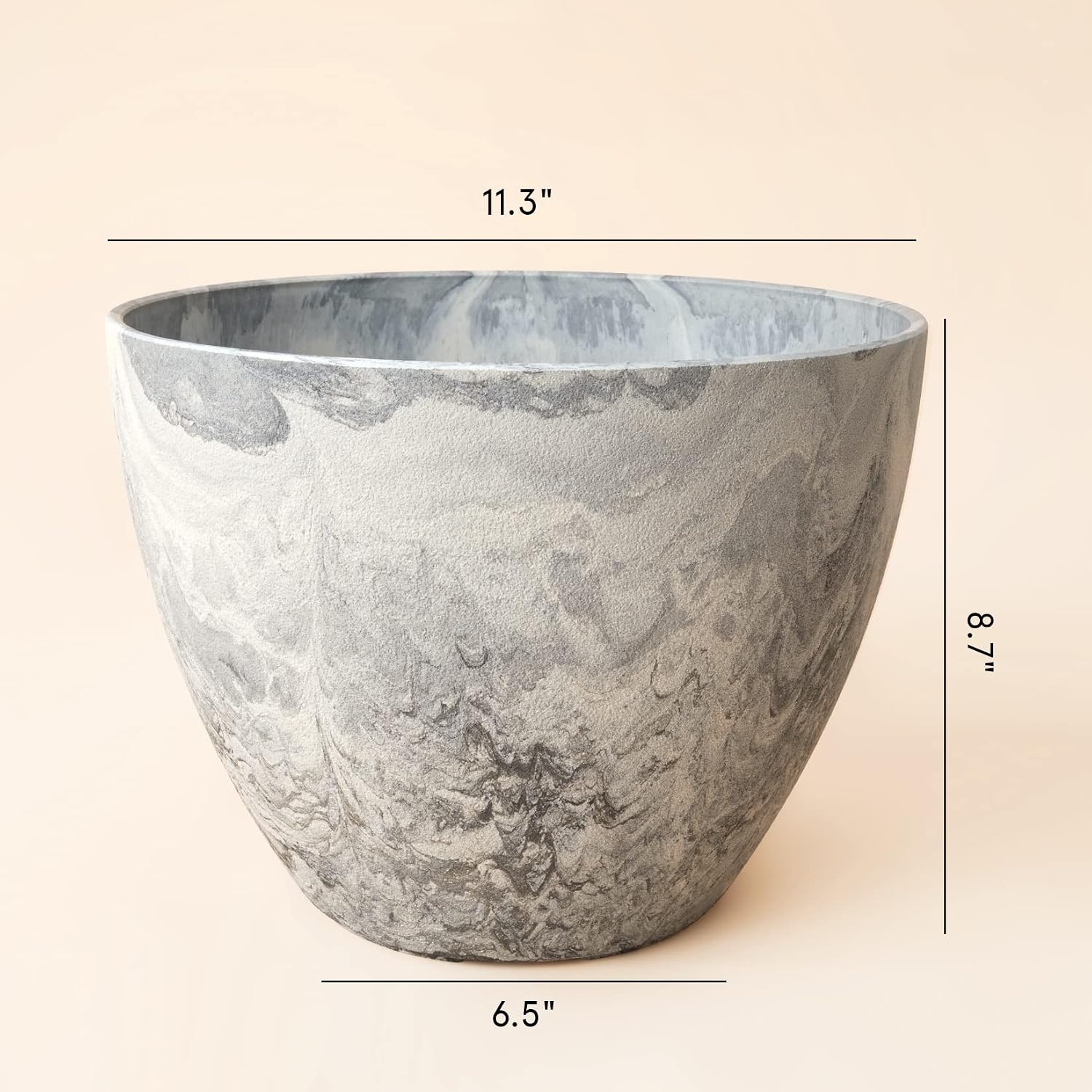 LA JOLIE MUSE Planter Pots, Indoor Outdoor Flower Pot, 8.6+7.5 Inch 2 Pack