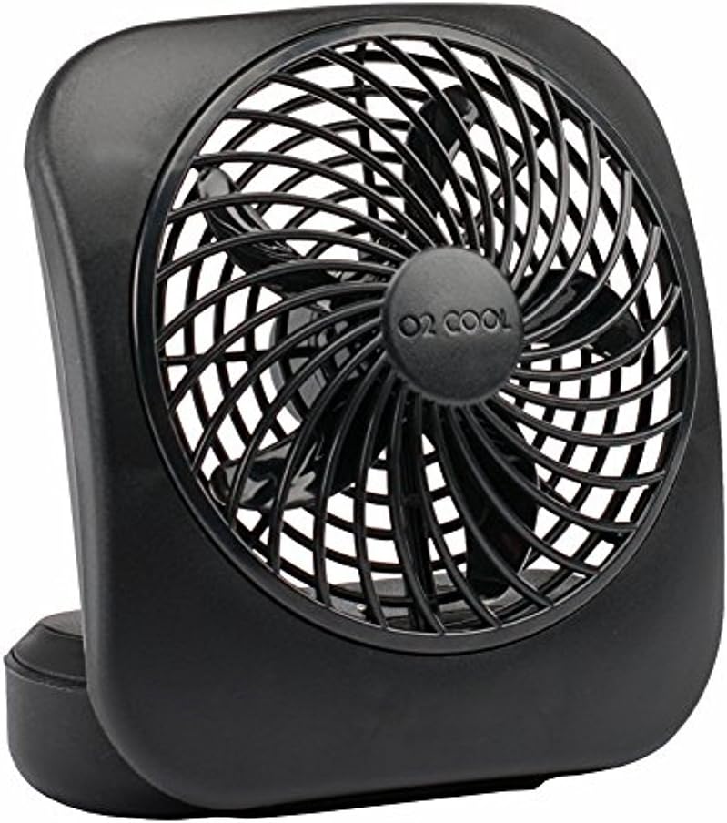 O2COOL Treva 5 in Portable Battery Powered Desk Fan 2-Speed Black | Yes