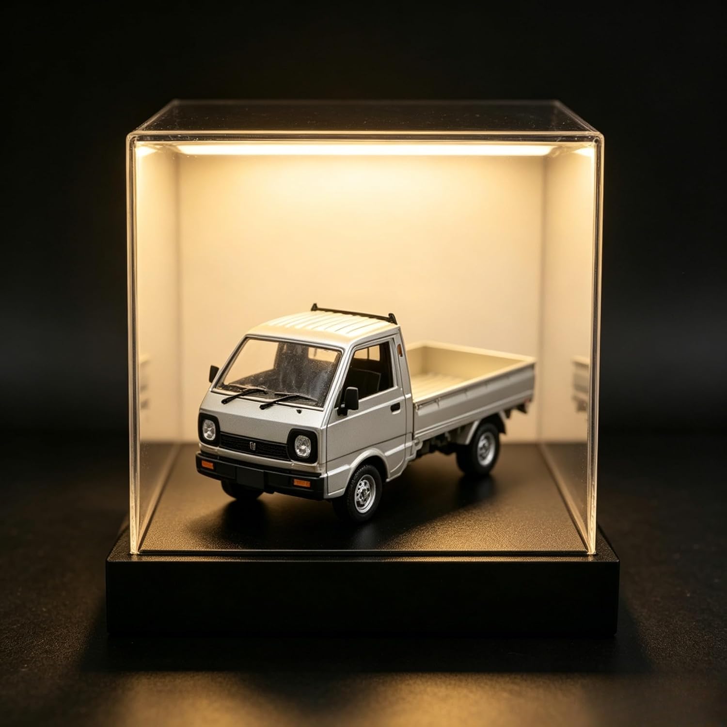 Kei Truck, 2.4Ghz RTR Off-Road Vehicle, Remote Control Retro Pickup Truck with Lights, 1:10 RC Crawler Car Silver