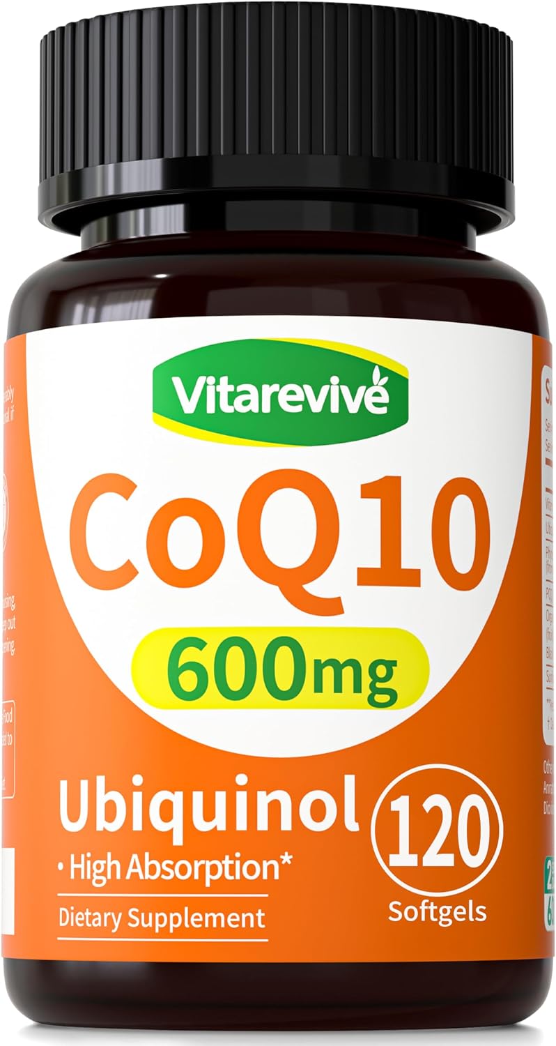 CoQ10 600mg Softgels Ubiquinol CoQ10 Supplement with PQQ & Vitamin E