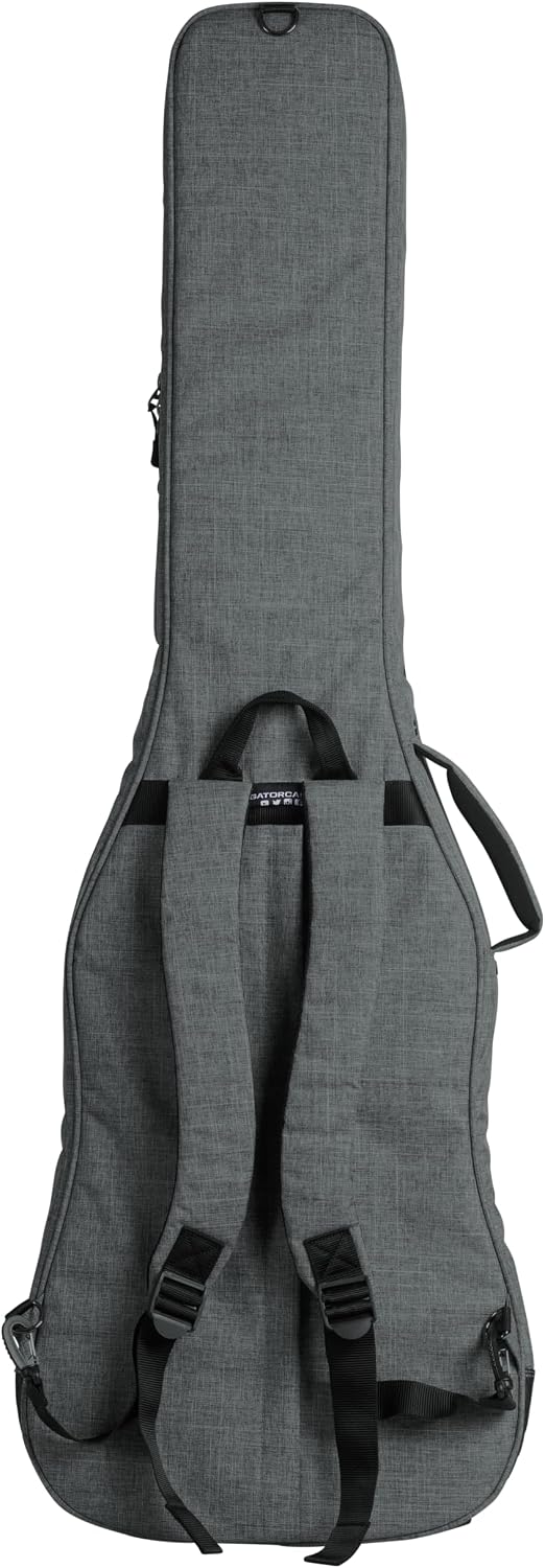 Gator Cases Transit Series Lightweight Bass Guitar Gig Bag with Back Pack Straps and Rubberized Base, Tan Exterior (GT-BASS-TAN)
