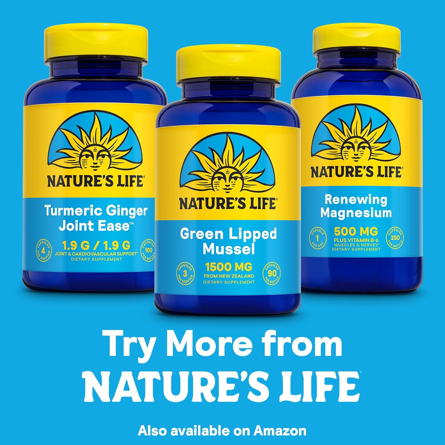 Nature's Life Green Lipped Mussel 1500 mg Capsules for Men, 90 Capsules