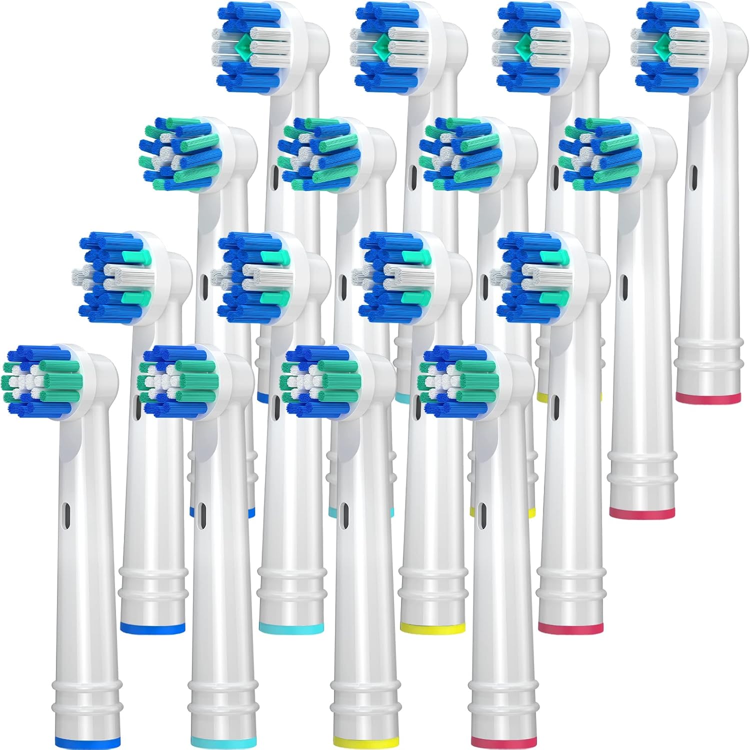 Replacement Brush Heads for Oral B, 16 Pcs Toothbrush Replacement Heads Compatible with Oral B Pro1000 Pro3000 Pro5000 Pro7000, Includes 4 Floss