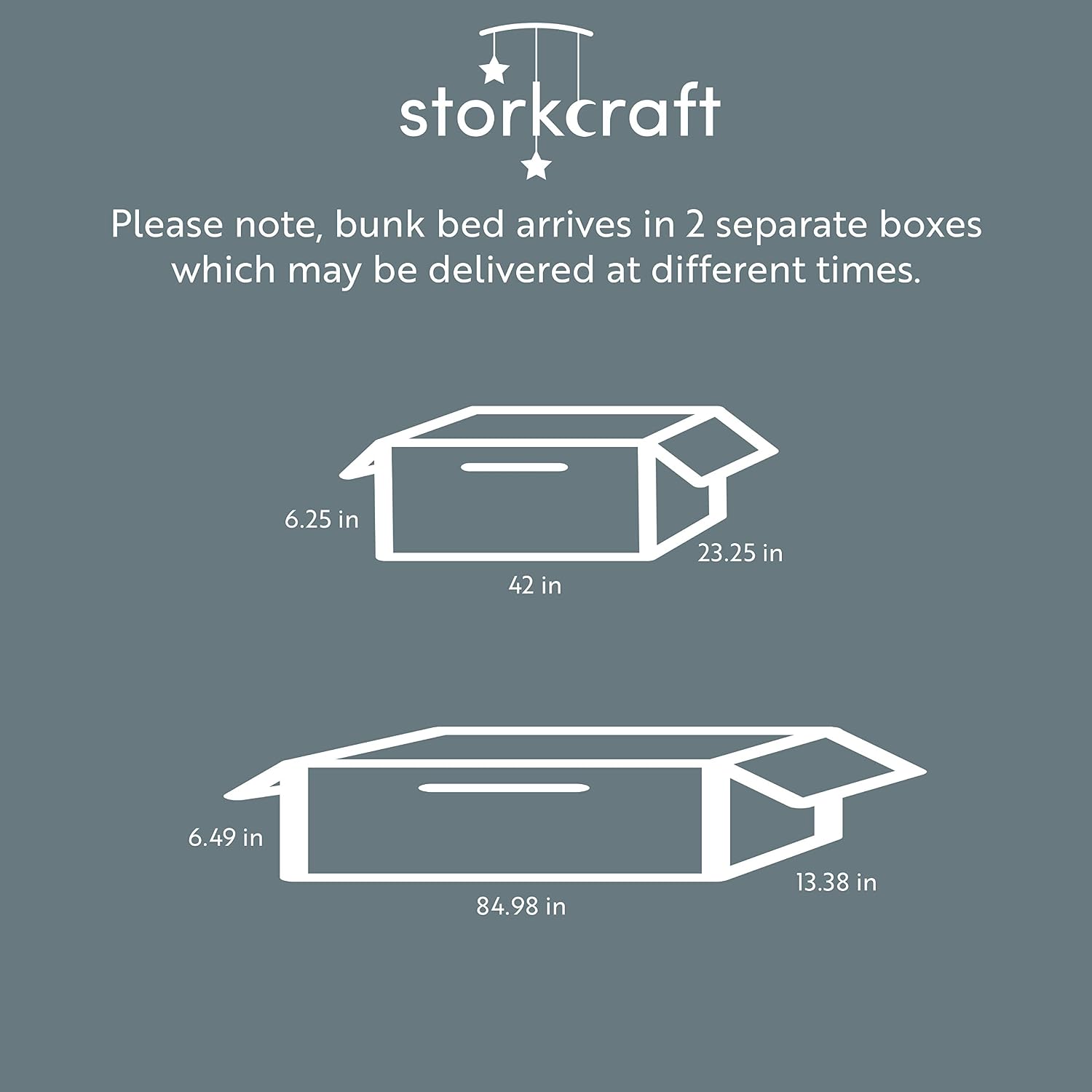 Storkcraft Long Horn Twin-Over-Twin Bunk Bed, White | GREENGUARD Gold Certified, Converts to 2 Individual Twin Beds, Wood Bunk Bed for Kids Bedroom, No Box Spring Required