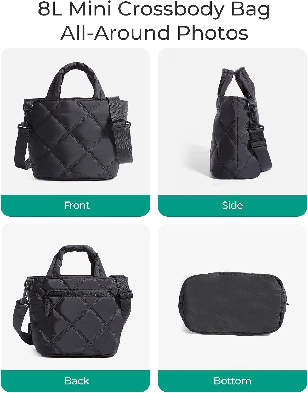BAGSMART Crossbody Bags for Women, Lightweight Purses for Women, Quilted Puffer Tote Handbags for Daily Use,Shop,Travel