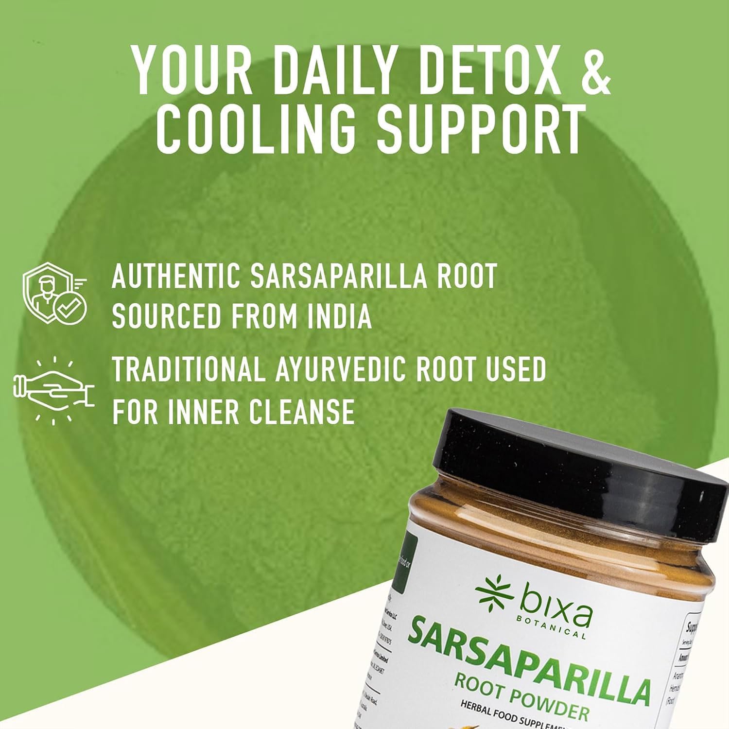 bixa BOTANICAL | Sarsaparilla Root Powder | Hemidesmus Indicus | Ayurvedic Herb | Cooling Balance and Daily Wellness Support | Vegan | Non GMO | Gluten Free | Clean Label | 3.5 oz 100 g