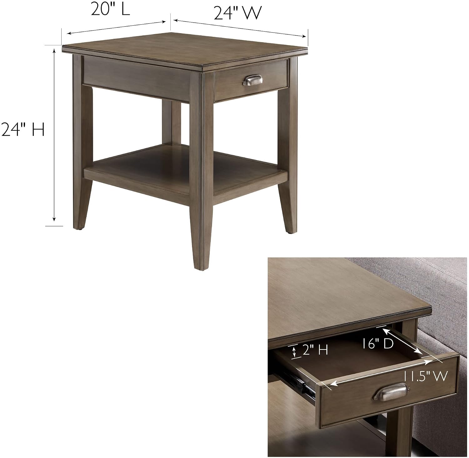 Leick Home Shield Wedge End Table, 21", Glazed Auburn