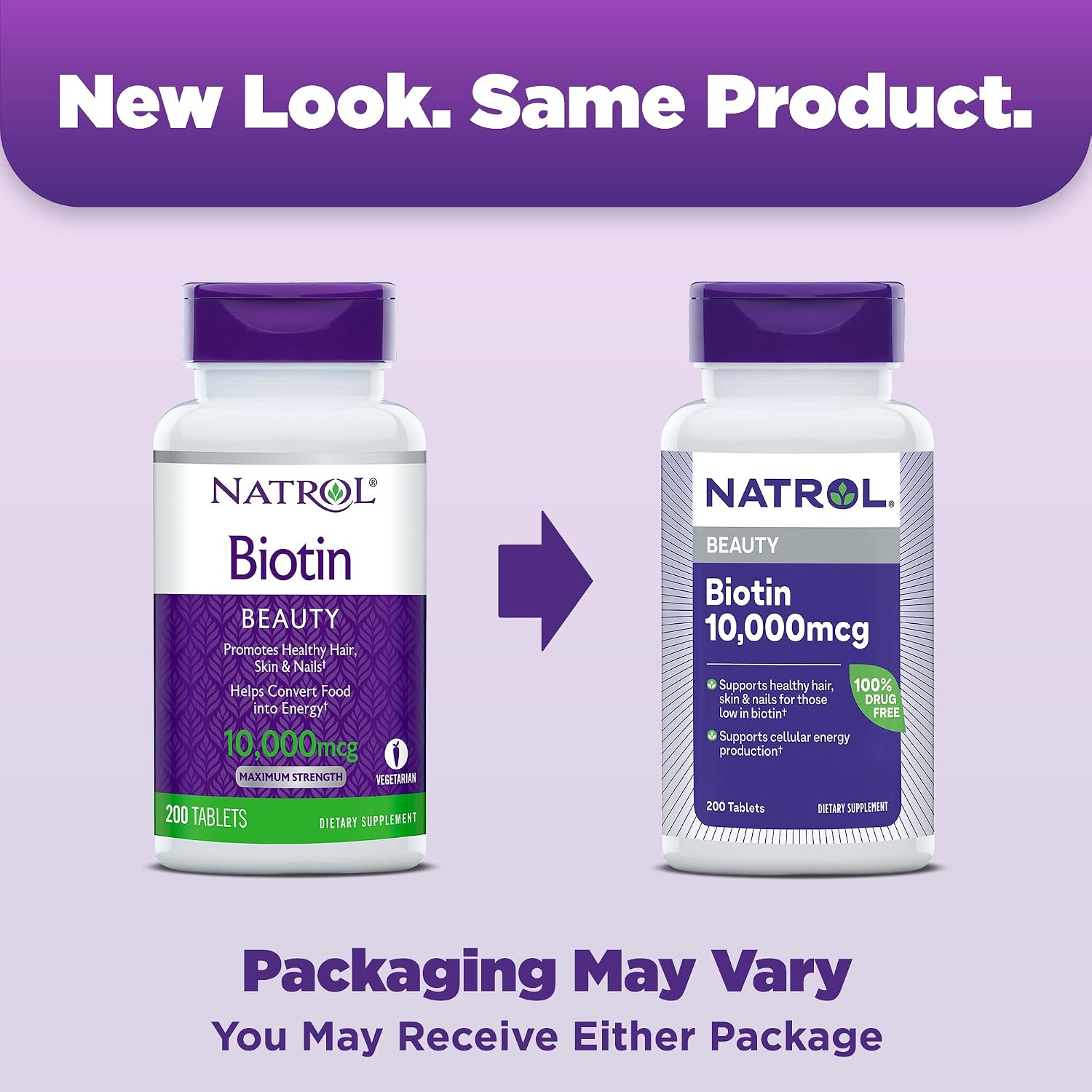 Natrol Biotin 10000mcg, 4X Faster Dissolve Supplement for Healthy Hair, Skin and Nails for Those Low in Biotin, Plus Energy Metabolism Support, 60 Tablets, Up to a 60 Day Supply