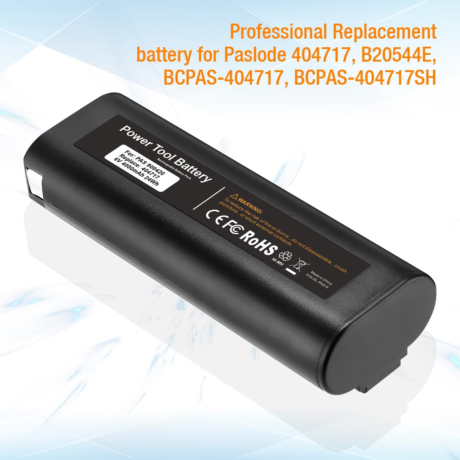 Powerextra 2 Pack 4000mAh 6V Battery Compatible with Paslode 404717 B20544E BCPAS-404717 404400 900400 900420 900600 901000 902000 B20720