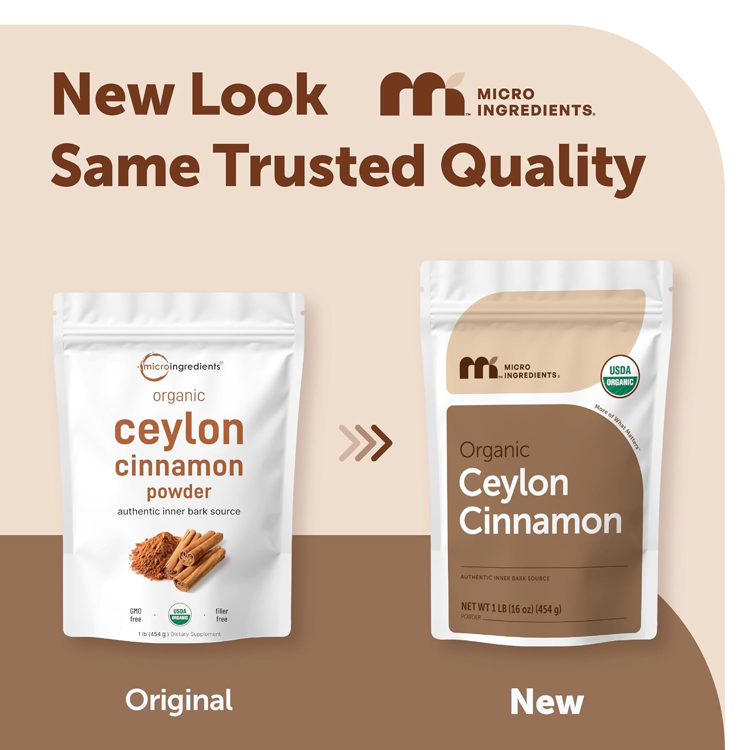 Micro Ingredients Organic Ceylon Cinnamon Powder, 2 lb Sri Lanka Source | True Cinnamon for Spice & Seasoning | Great for Baking, Cooking, & Drinks | Additive Free, Non-GMO