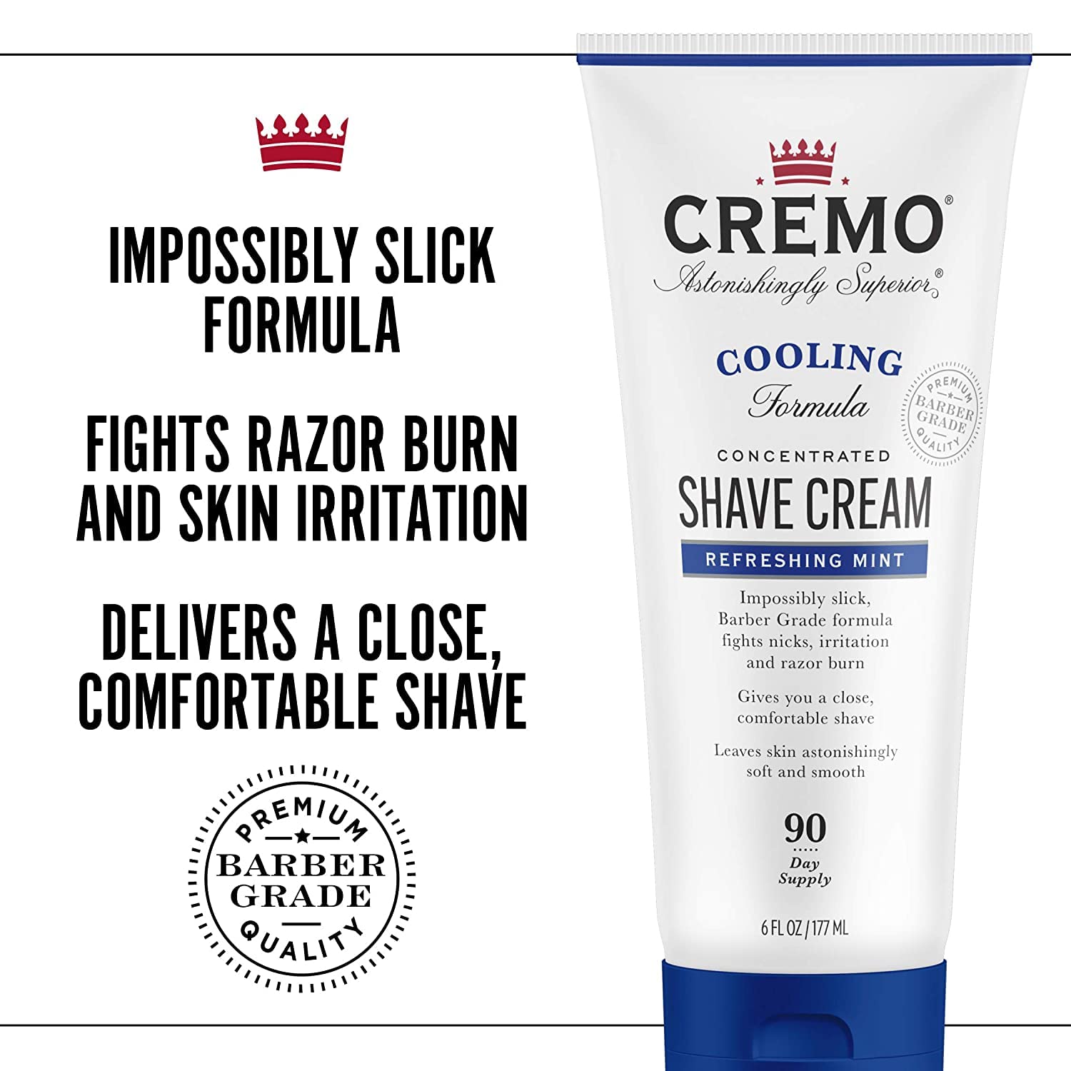 Cremo Original Shave Cream, Astonishingly Superior Ultra-Slick Shaving Cream for Men, Fights Nicks, Cuts and Razor Burn, 6 Fl Oz