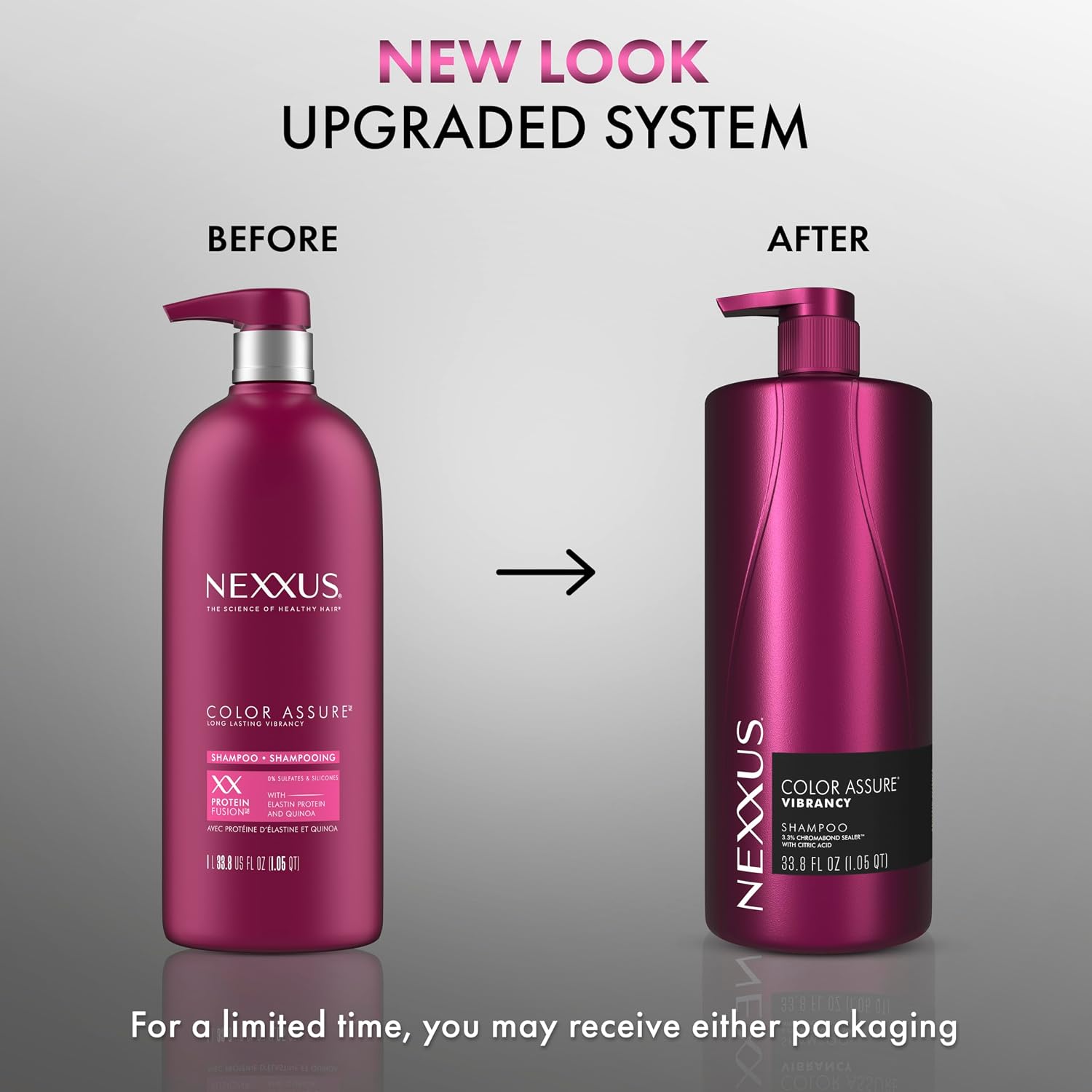 Nexxus Color Assure Shampoo for Vibrancy for Color Treated Hair Powered by Chromabond Sealer with Citric Acid 33.8