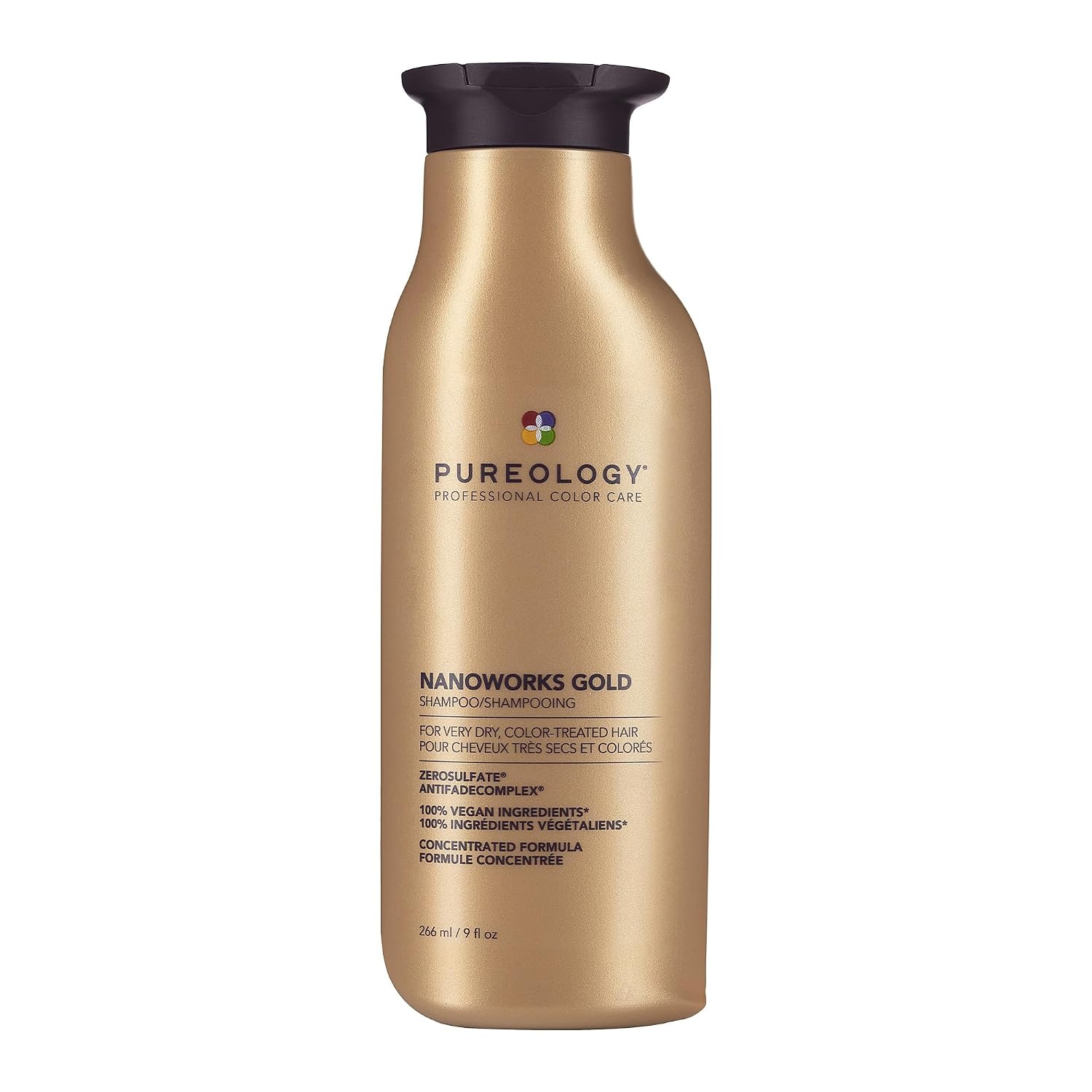 Pureology Nanoworks Gold Shampoo - For Very Dry and Color-Treated Hair, Renews Softness & Shine, Sulfate-Free & Vegan
