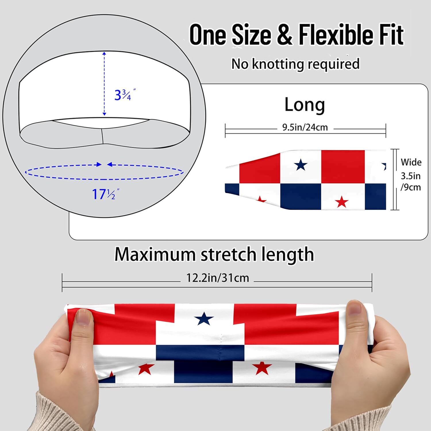 Sports Headband for Women Men,Flag Pattern Workout Head Band,Sweat Bands,Women Running Cycling Yoga Fitness,WorkoutSports Gift