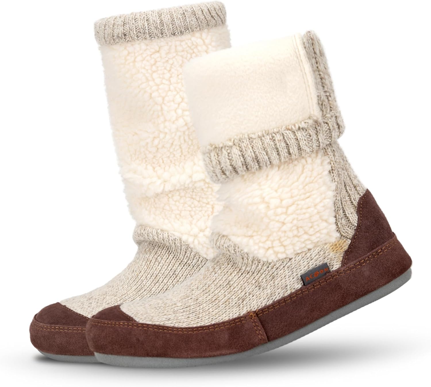 Acorn Slouch Boots Slippers for Women - Comfy, Memory Foam, Non-Slip, Durable, Mid-Calf House Slipper with Indoor/Outdoor Sole